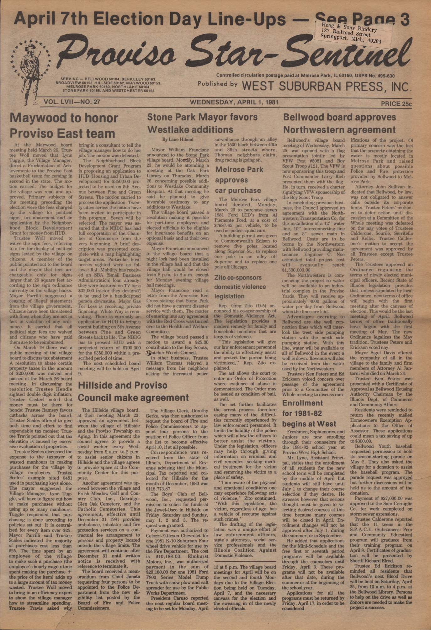 Proviso Star-Sentinel – 19810401