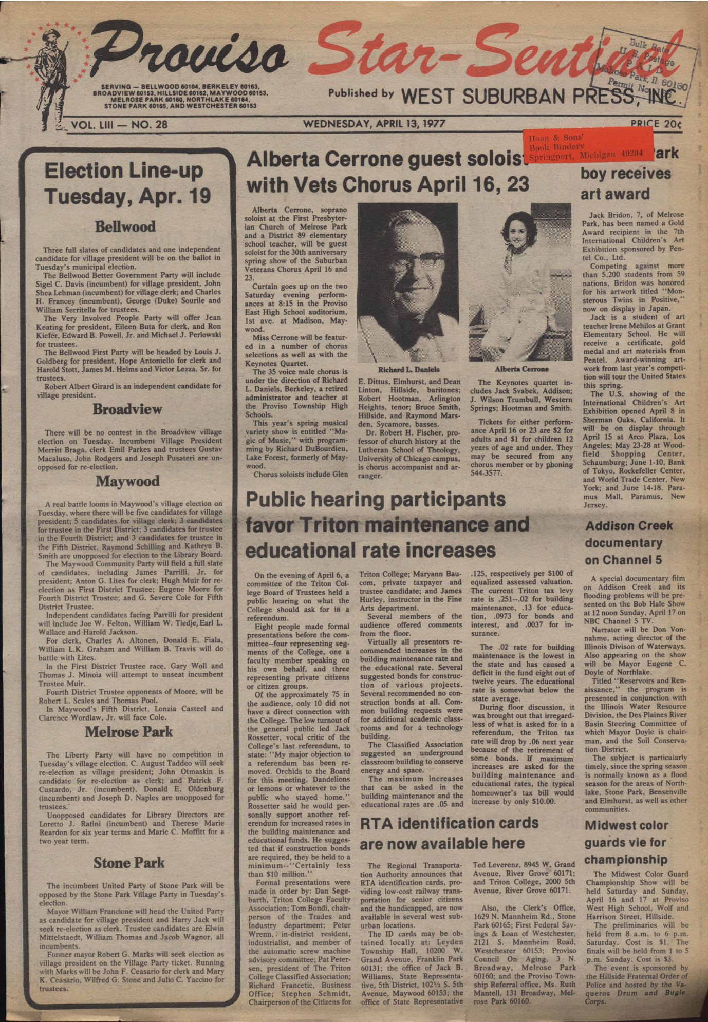 Proviso Star-Sentinel – 19770413