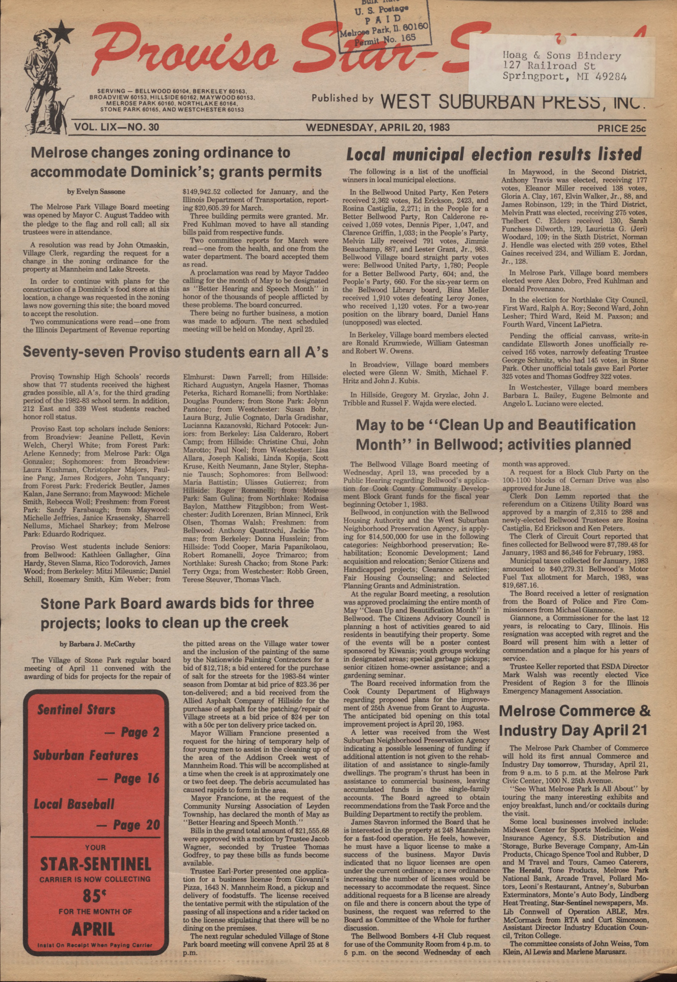 Proviso Star-Sentinel – 19830420