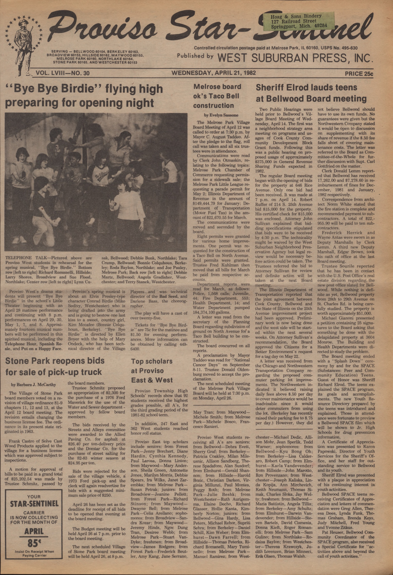 Proviso Star-Sentinel – 19820421