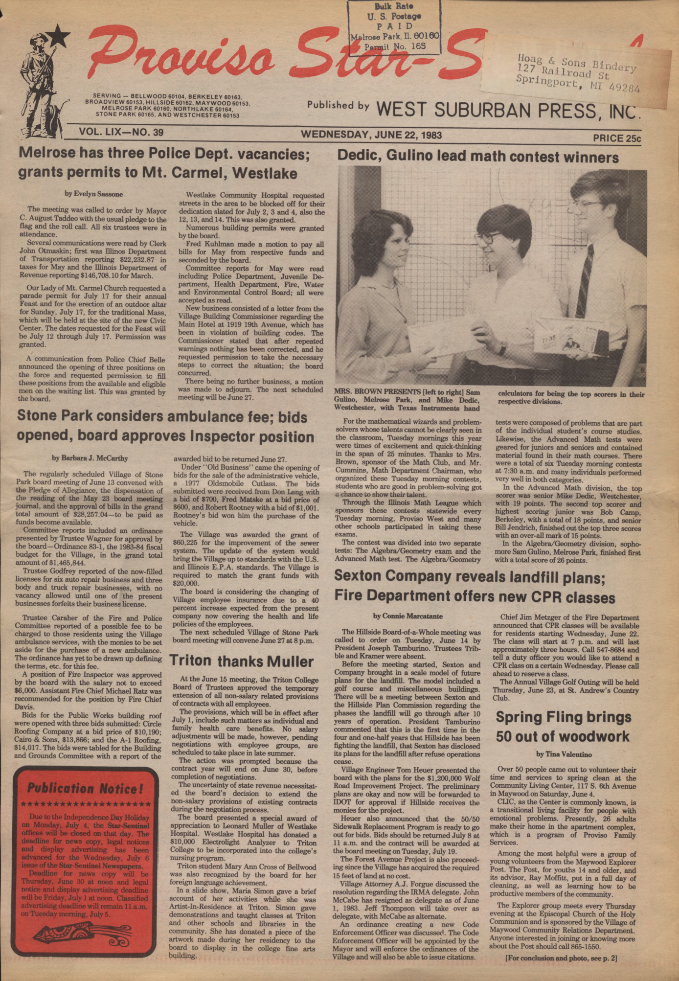 Proviso Star-Sentinel – 19830622
