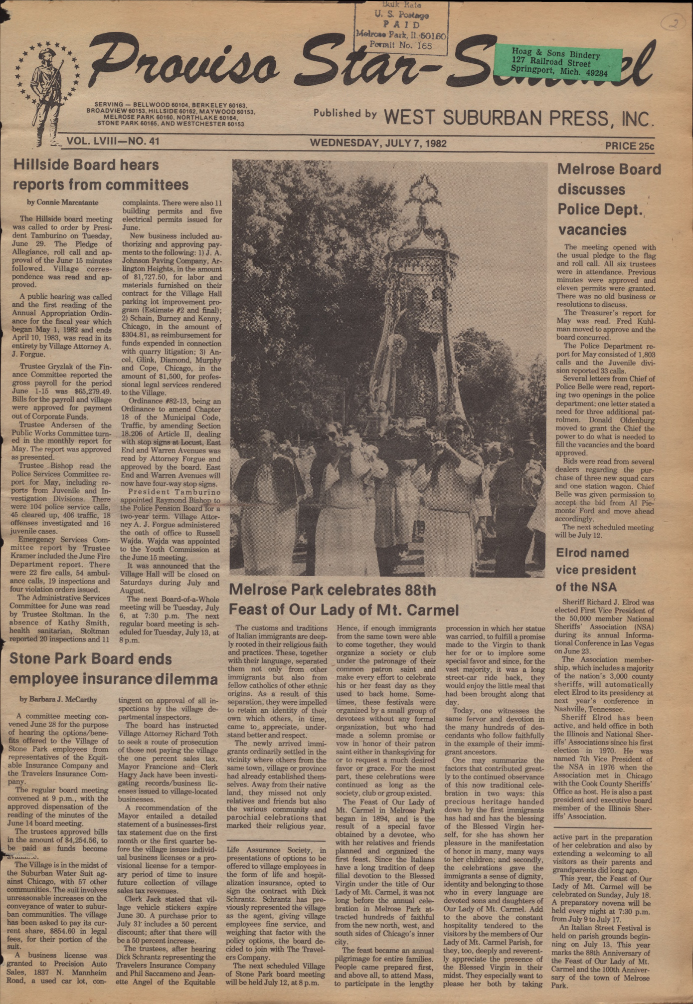 Proviso Star-Sentinel – 19820707