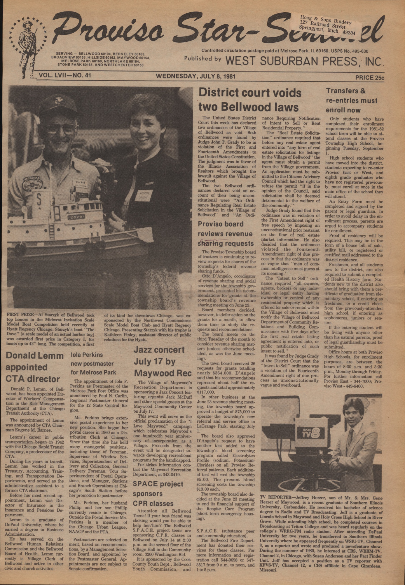 Proviso Star-Sentinel – 19810708