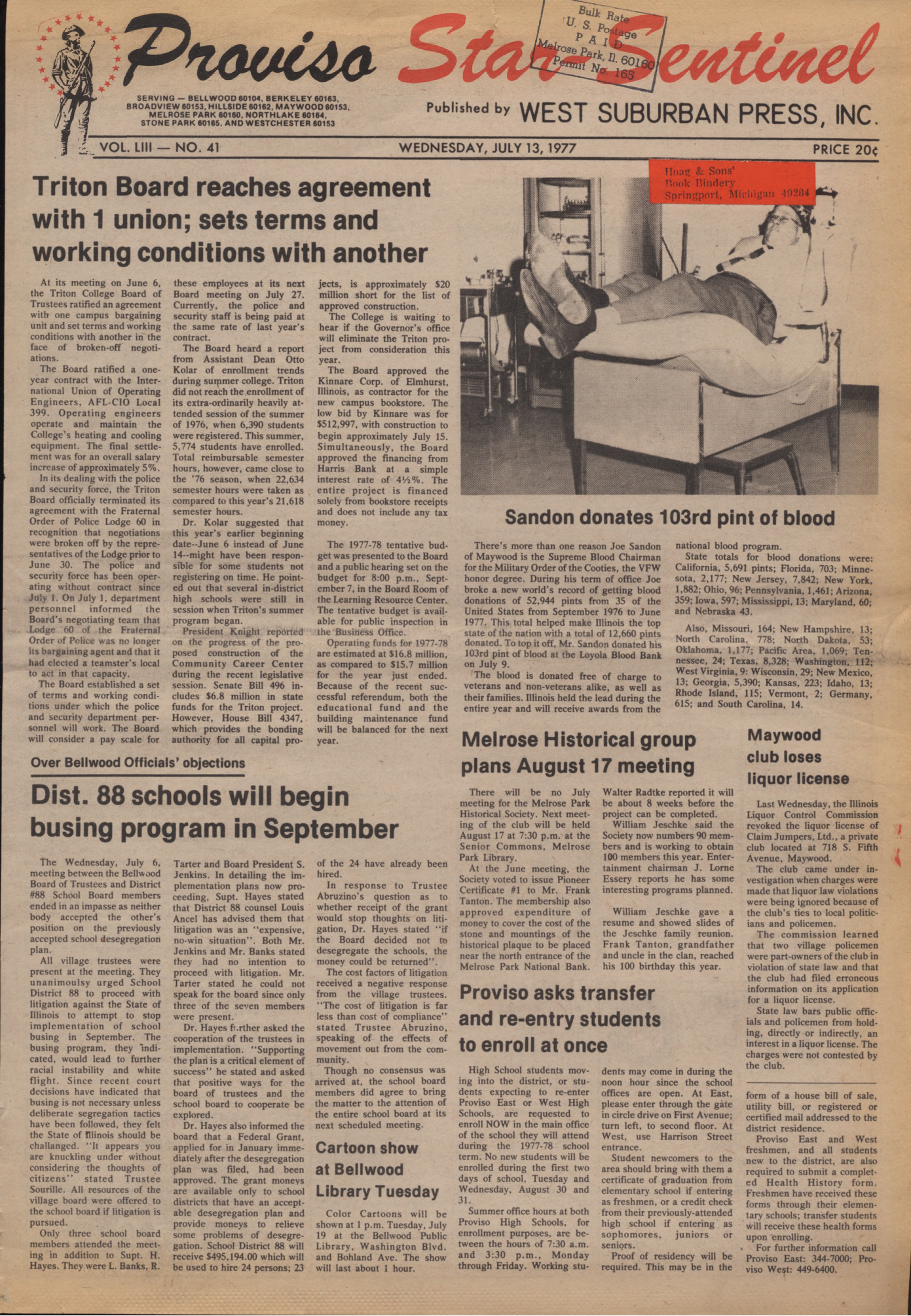 Proviso Star-Sentinel – 19770713