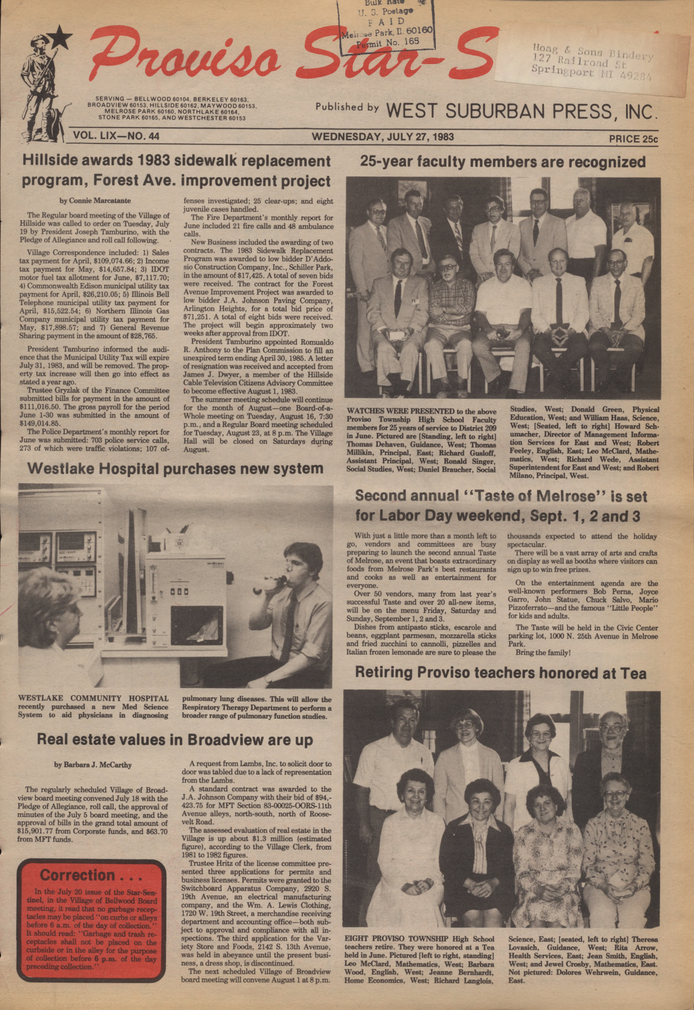 Proviso Star-Sentinel – 19830727