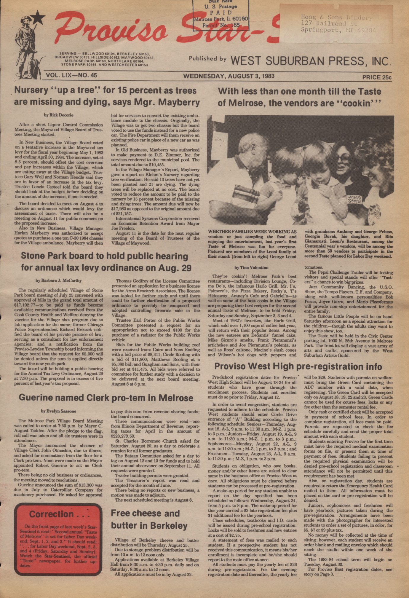 Proviso Star-Sentinel – 19830803