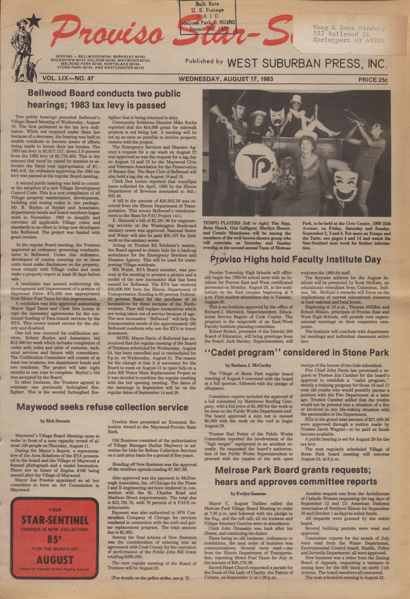 Proviso Star-Sentinel – 19830817