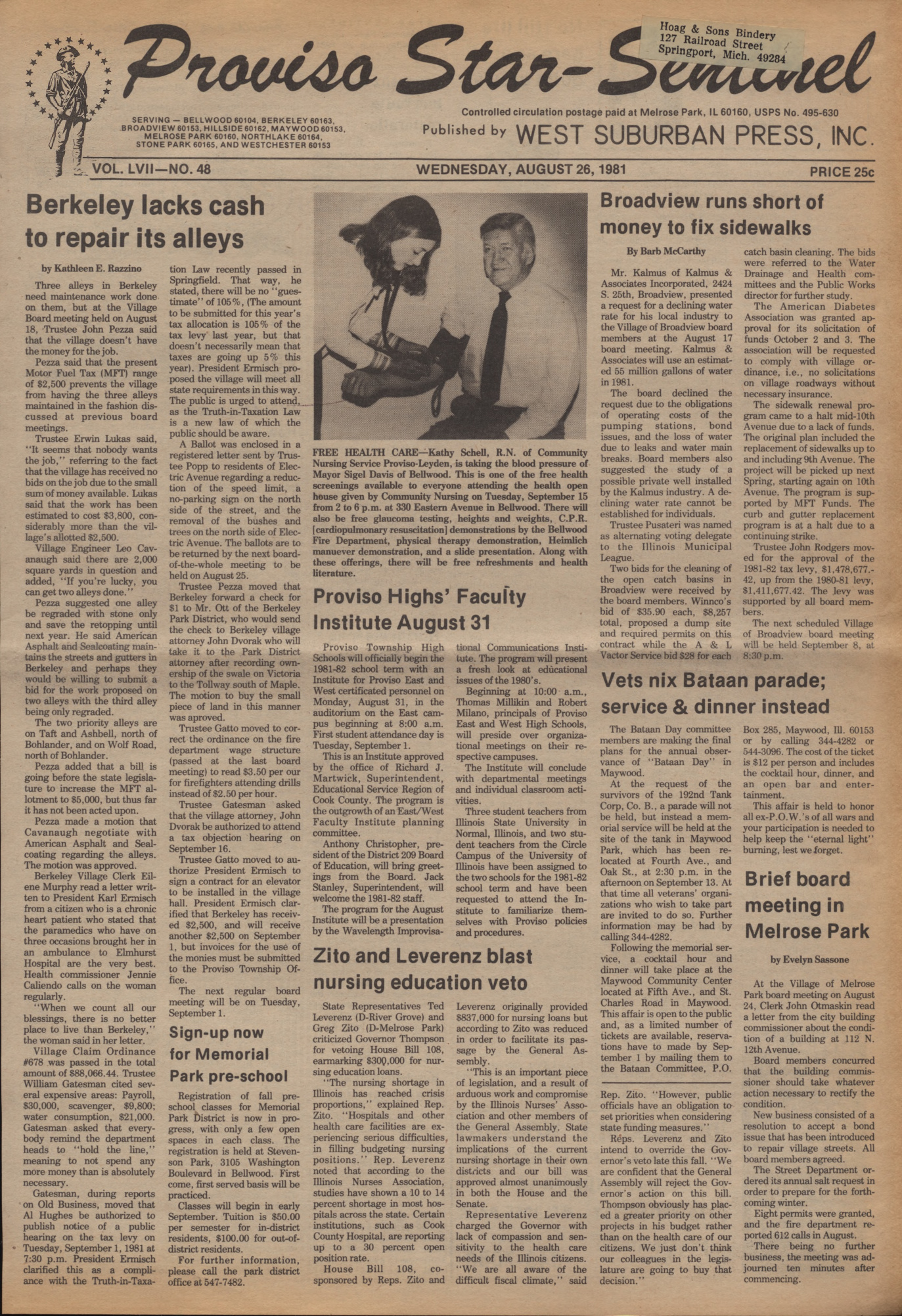 Proviso Star-Sentinel – 19810826