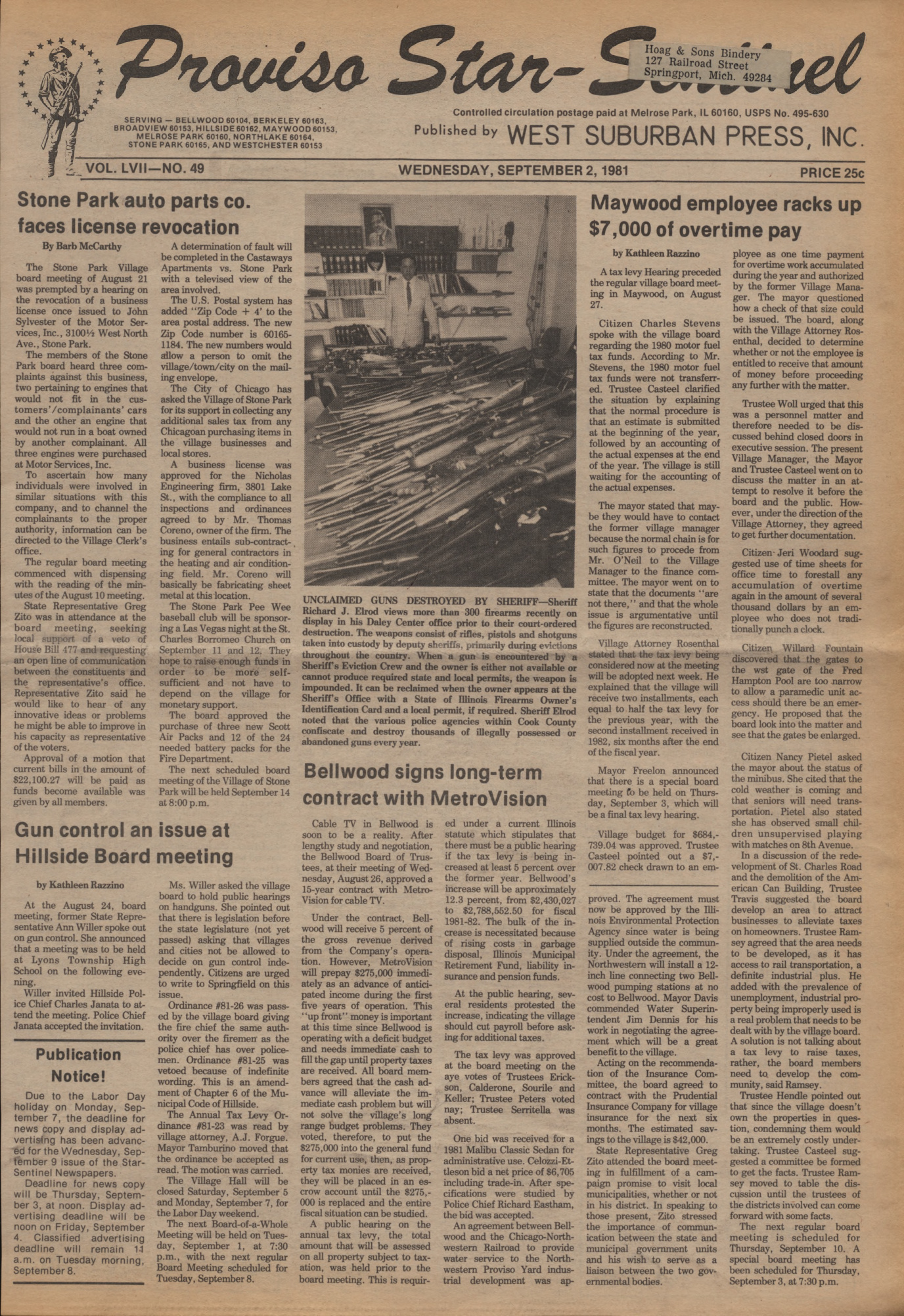 Proviso Star-Sentinel – 19810902