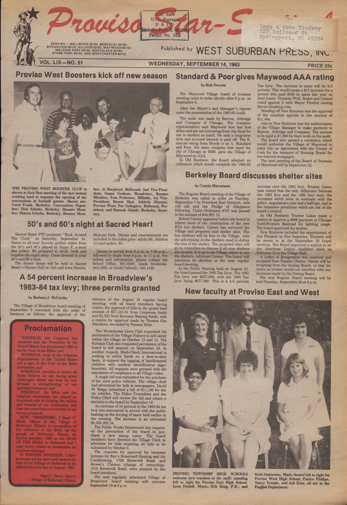 Proviso Star-Sentinel – 19830914