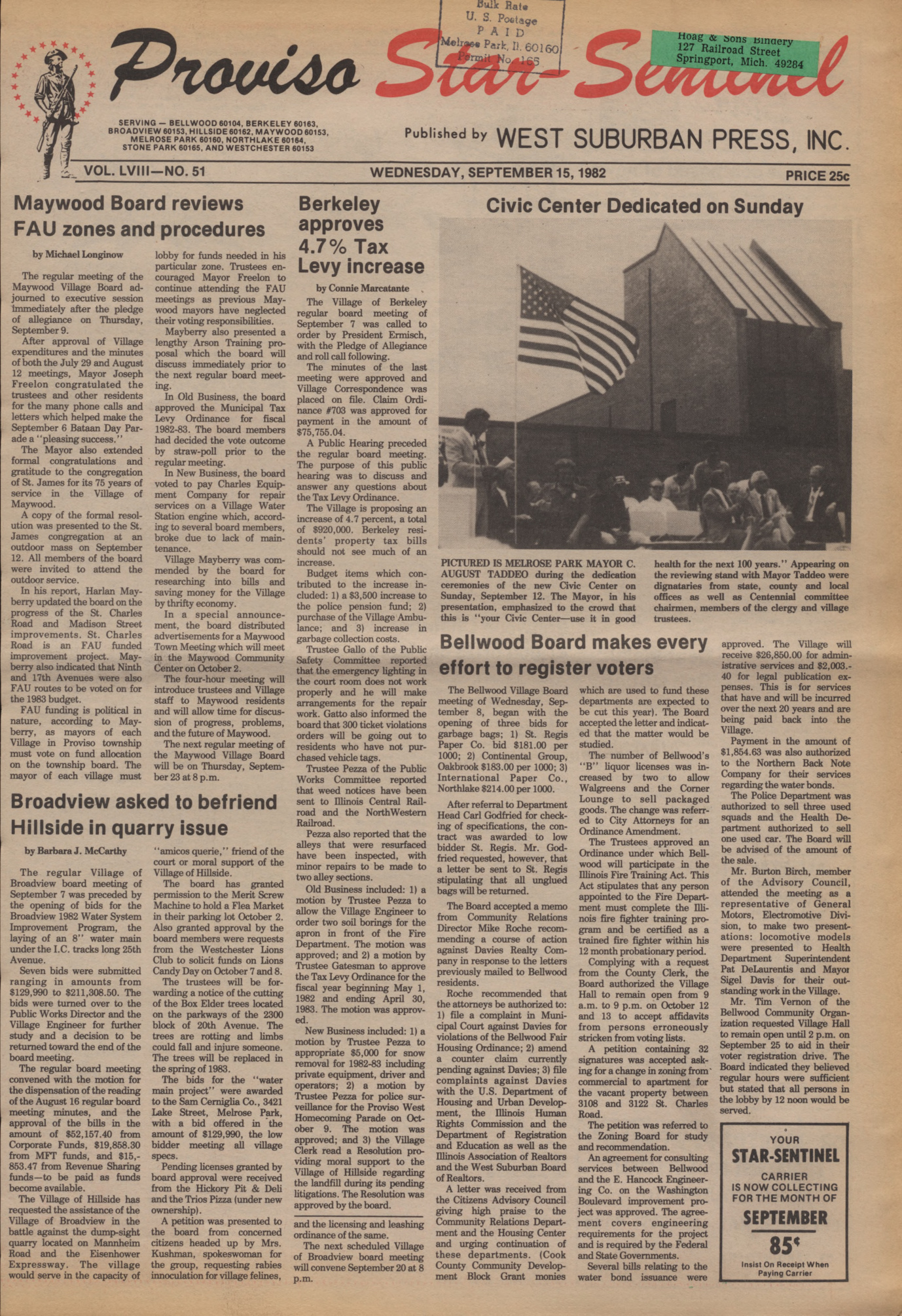 Proviso Star-Sentinel – 19820915