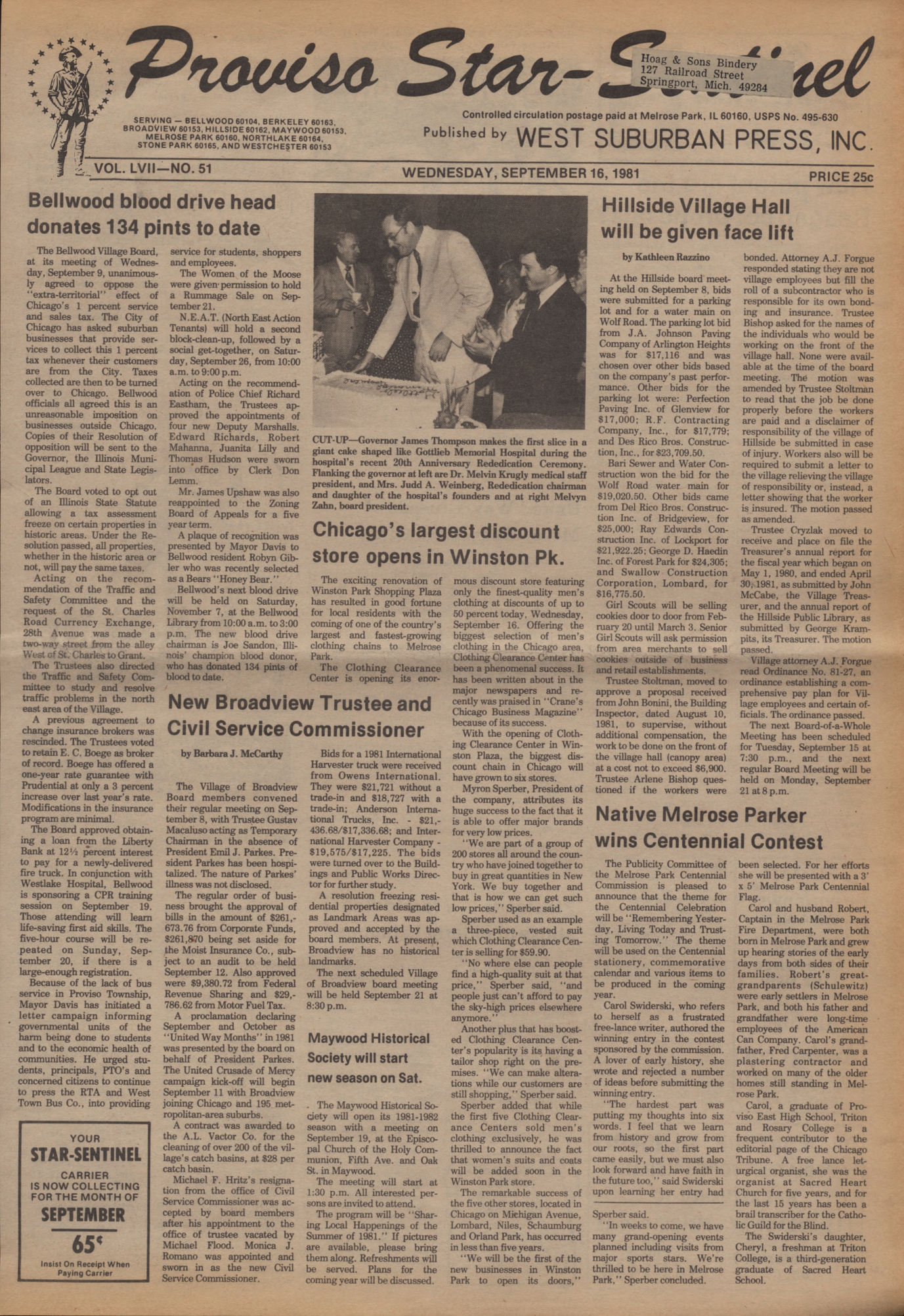 Proviso Star-Sentinel – 19810916