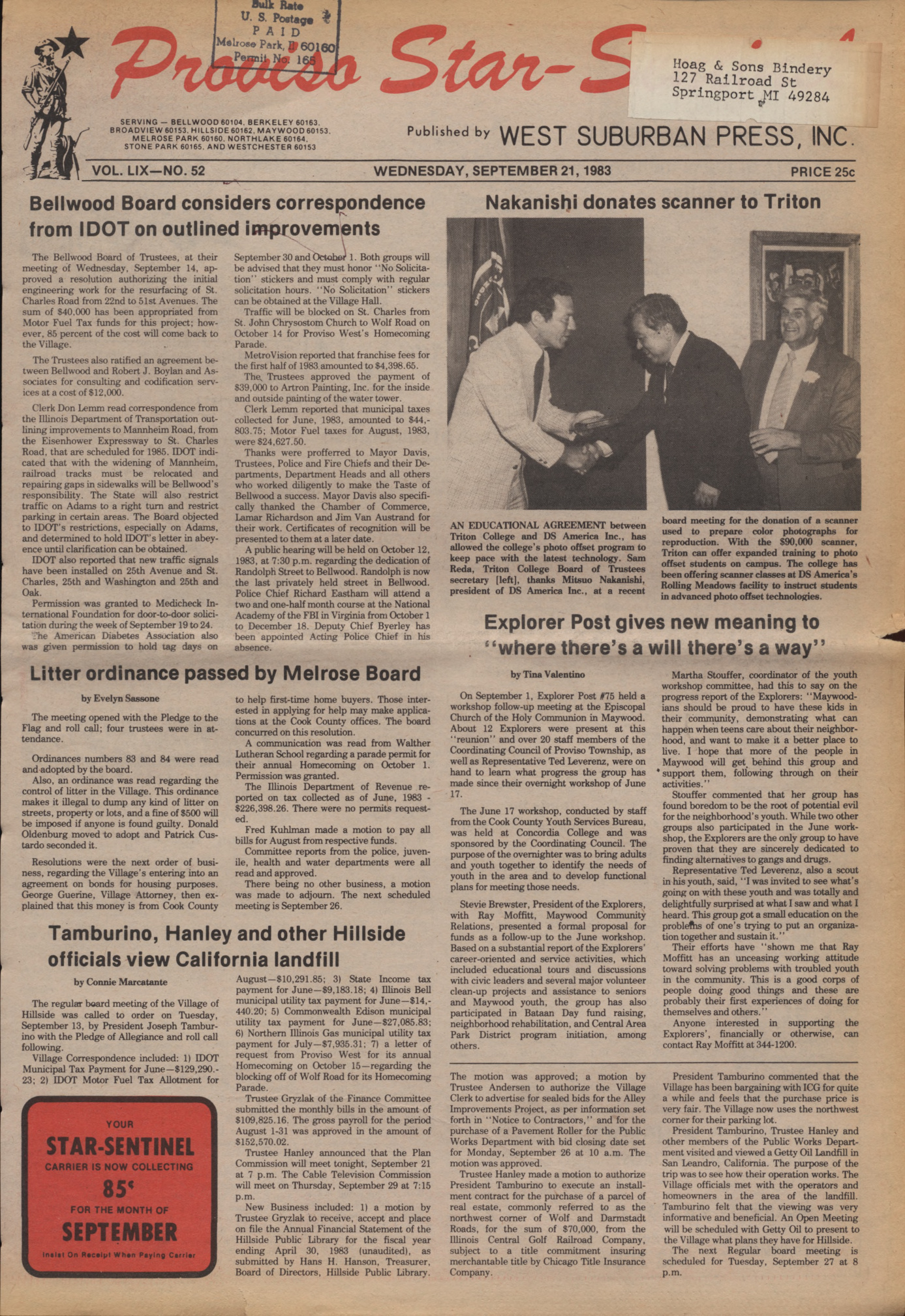 Proviso Star-Sentinel – 19830921