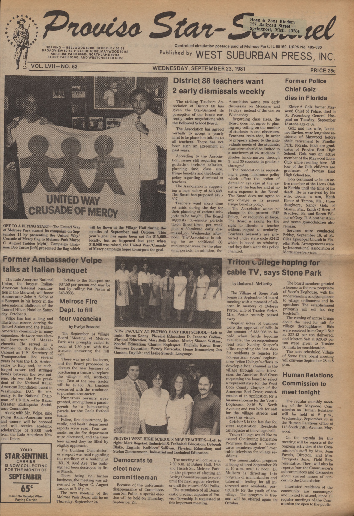 Proviso Star-Sentinel – 19810923