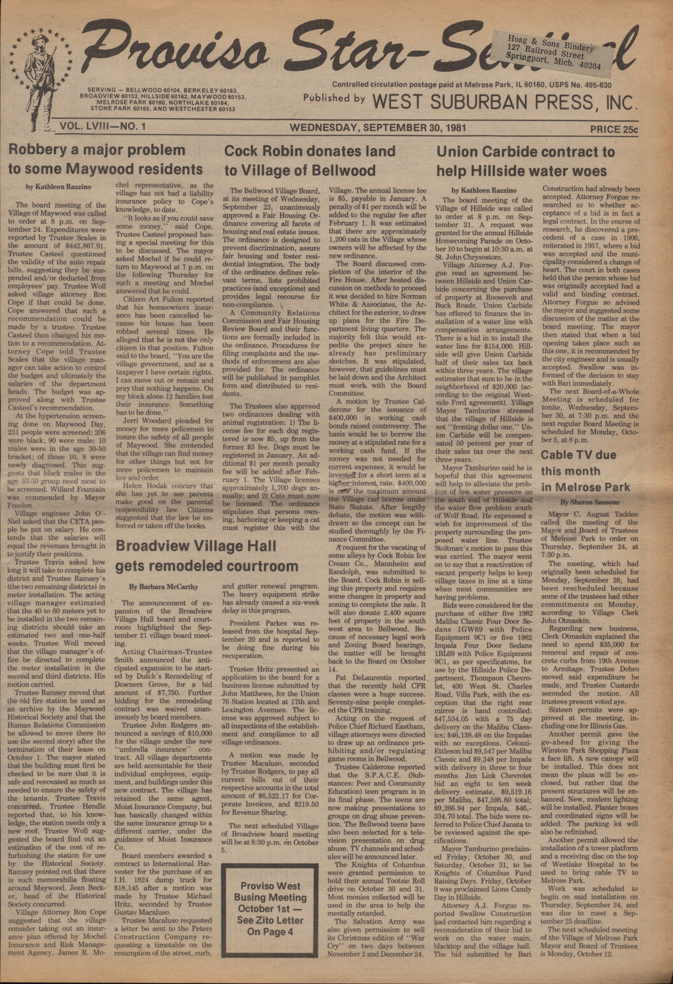 Proviso Star-Sentinel – 19810930