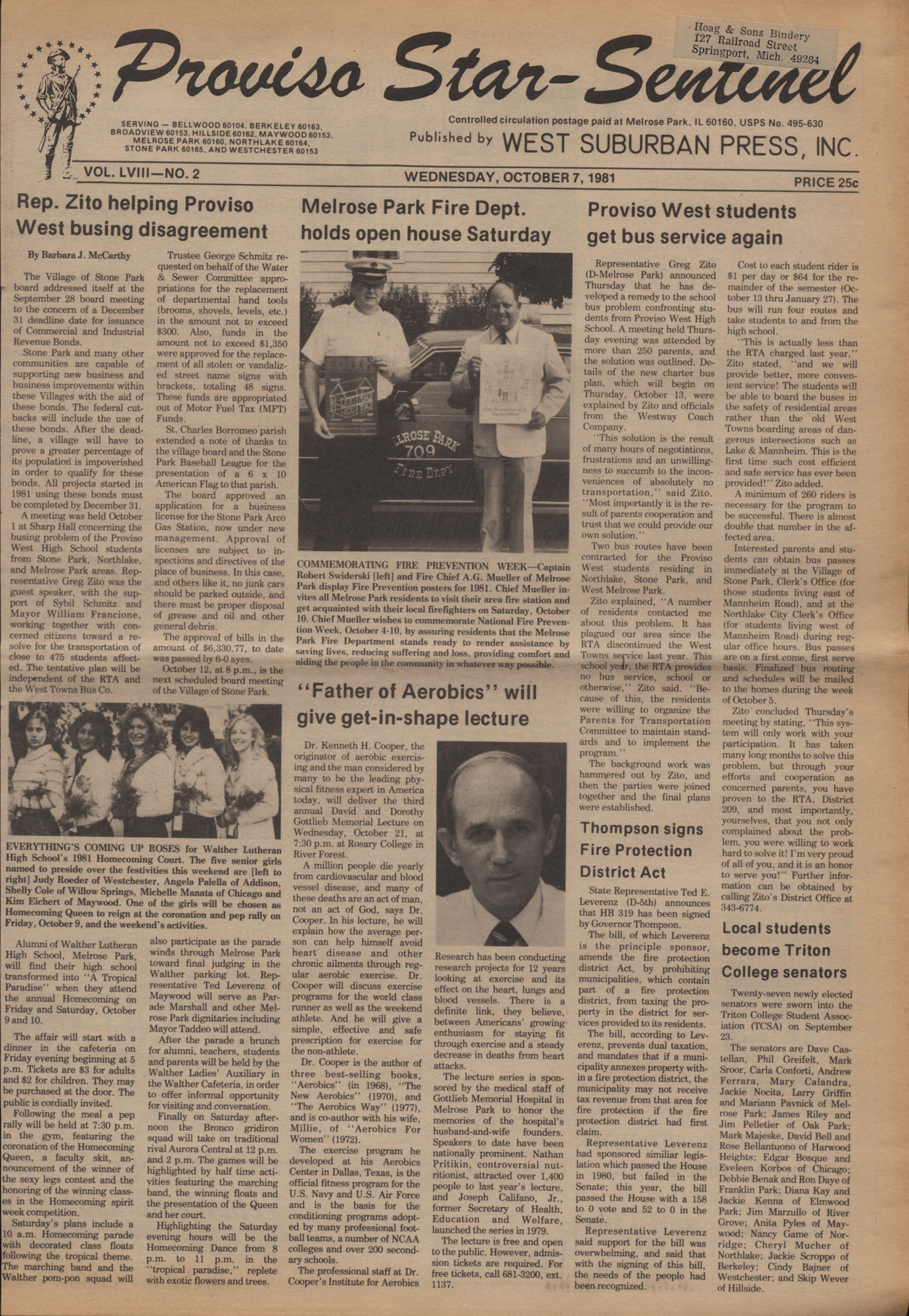 Proviso Star-Sentinel – 19811007