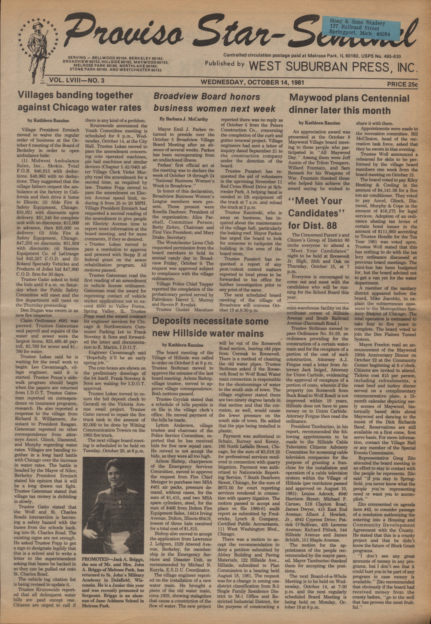Proviso Star-Sentinel – 19811014
