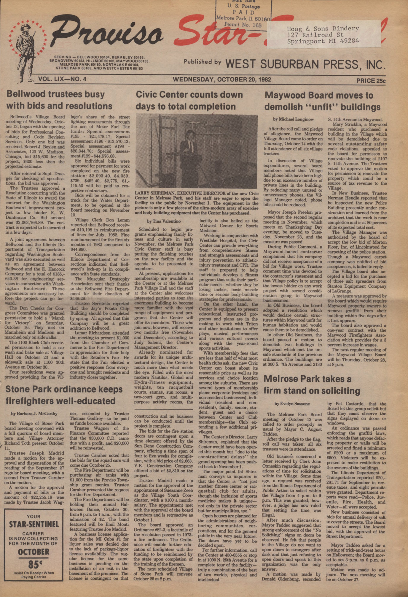 Proviso Star-Sentinel – 19821020