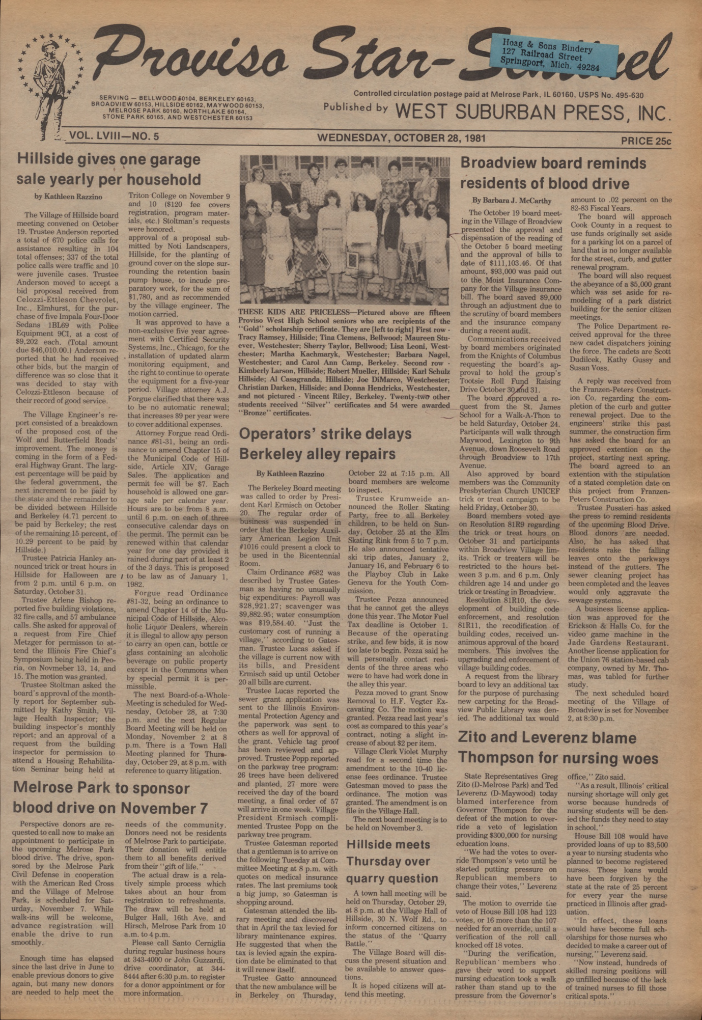 Proviso Star-Sentinel – 19811028