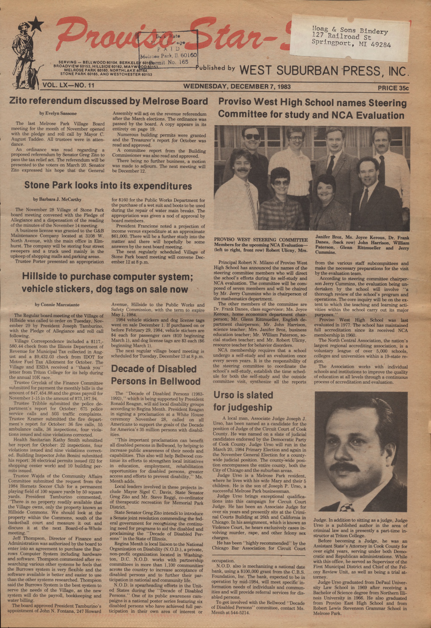 Proviso Star-Sentinel – 19831207