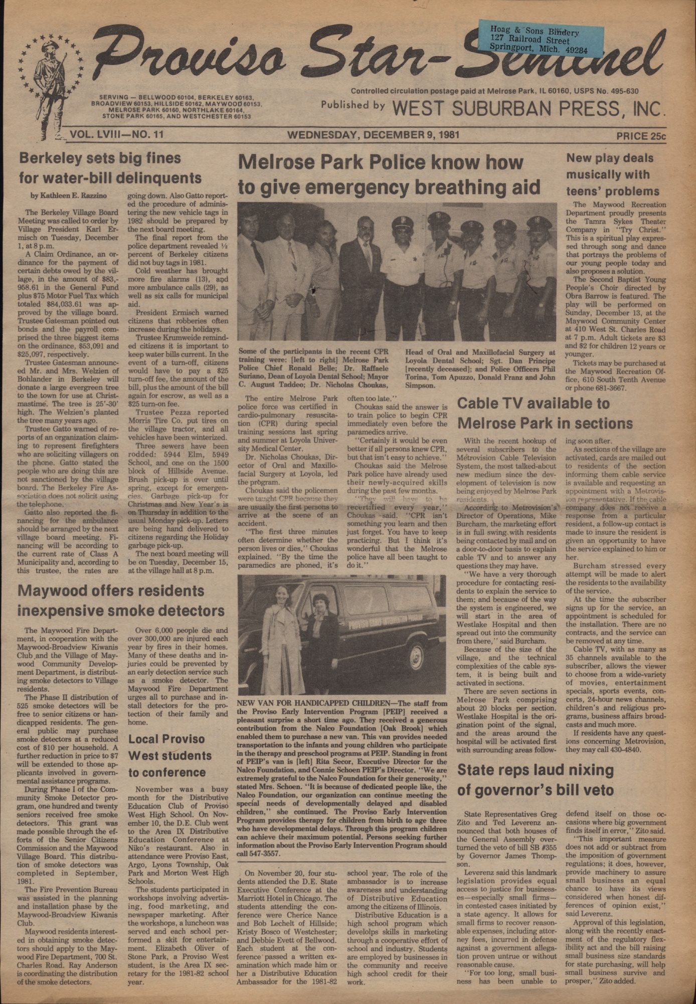 Proviso Star-Sentinel – 19811209