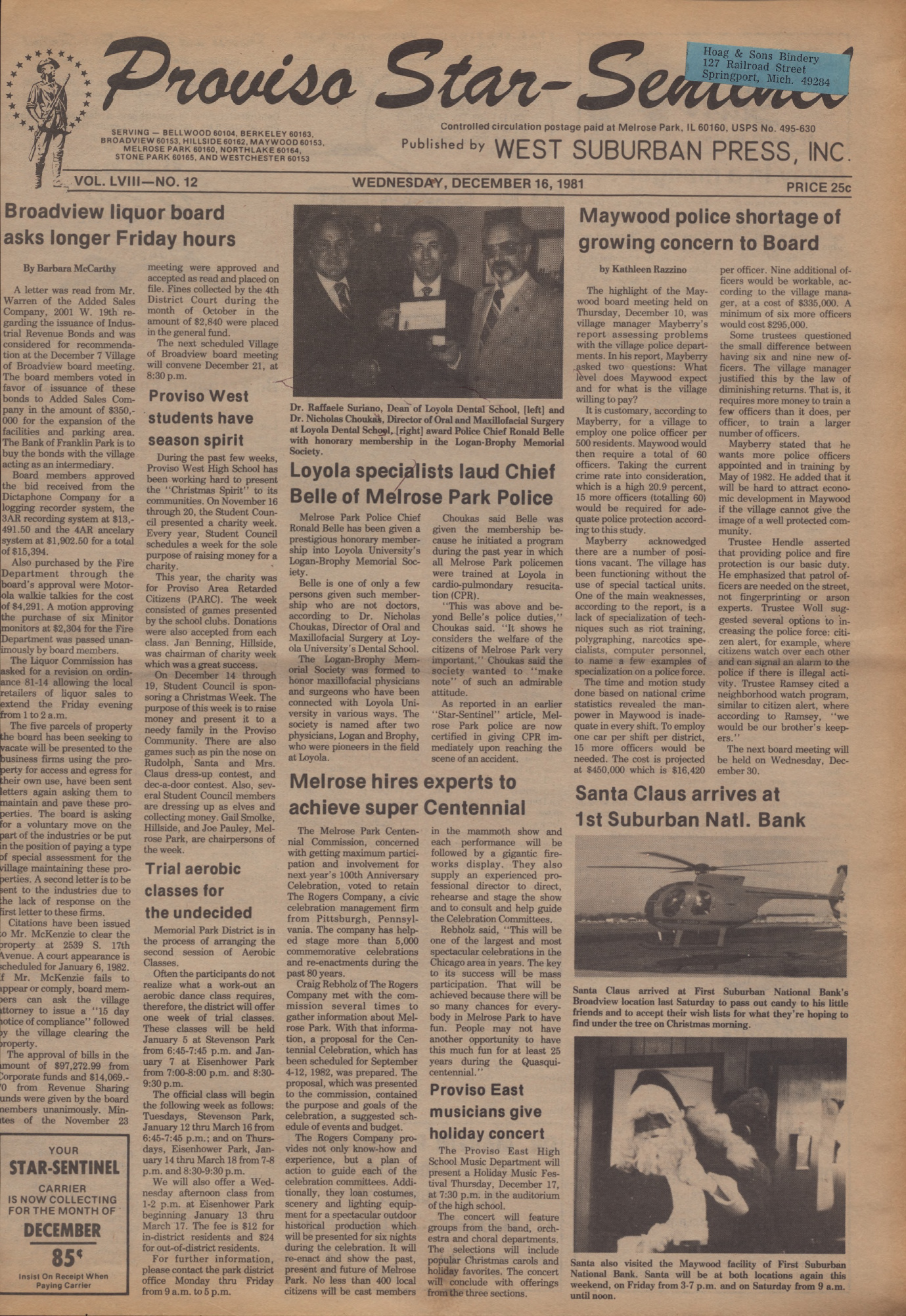 Proviso Star-Sentinel – 19811216