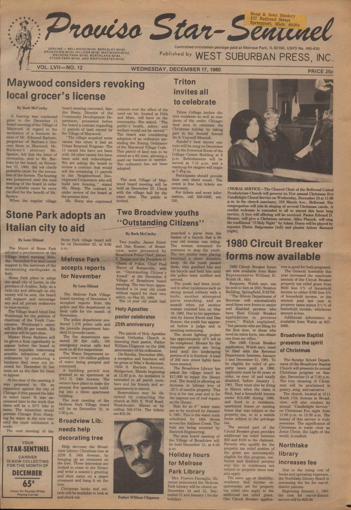 Proviso Star-Sentinel – 19801217