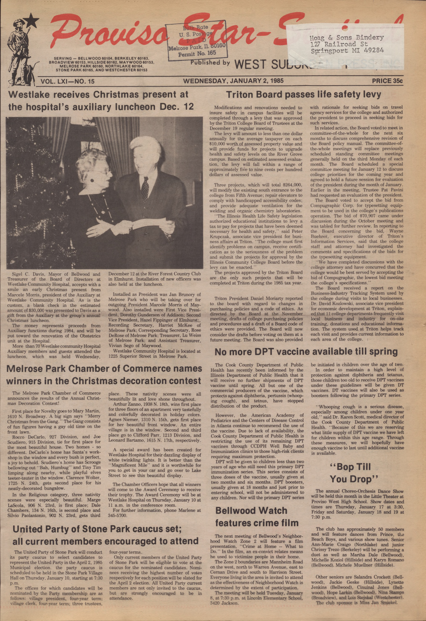 Proviso Star-Sentinel – 19850102
