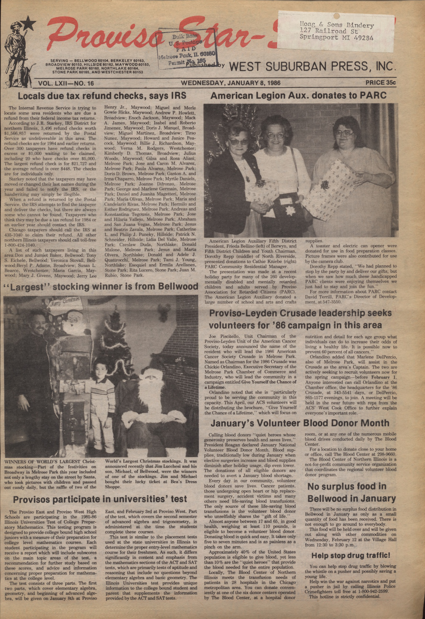 Proviso Star-Sentinel – 19860108