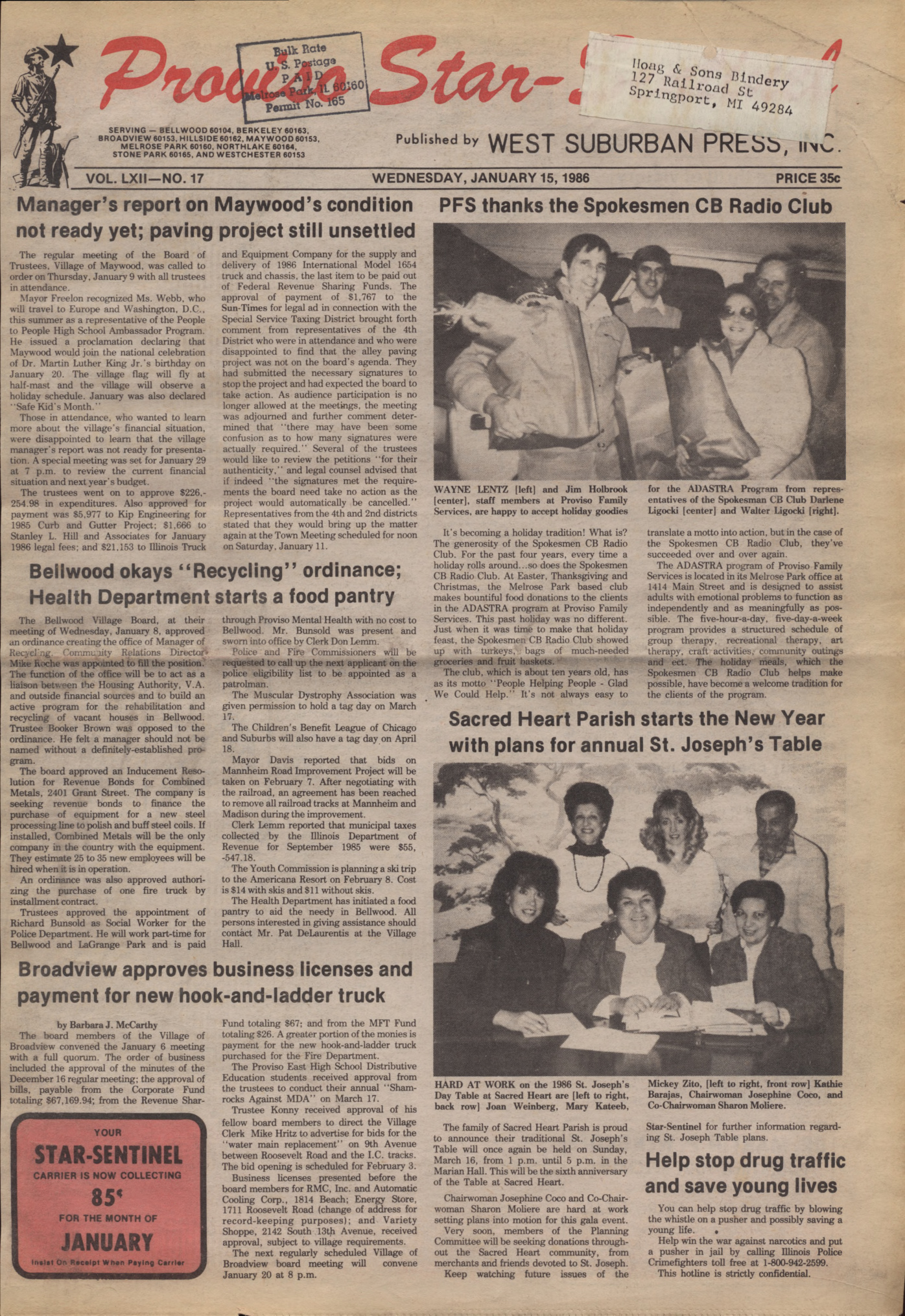 Proviso Star-Sentinel – 19860115