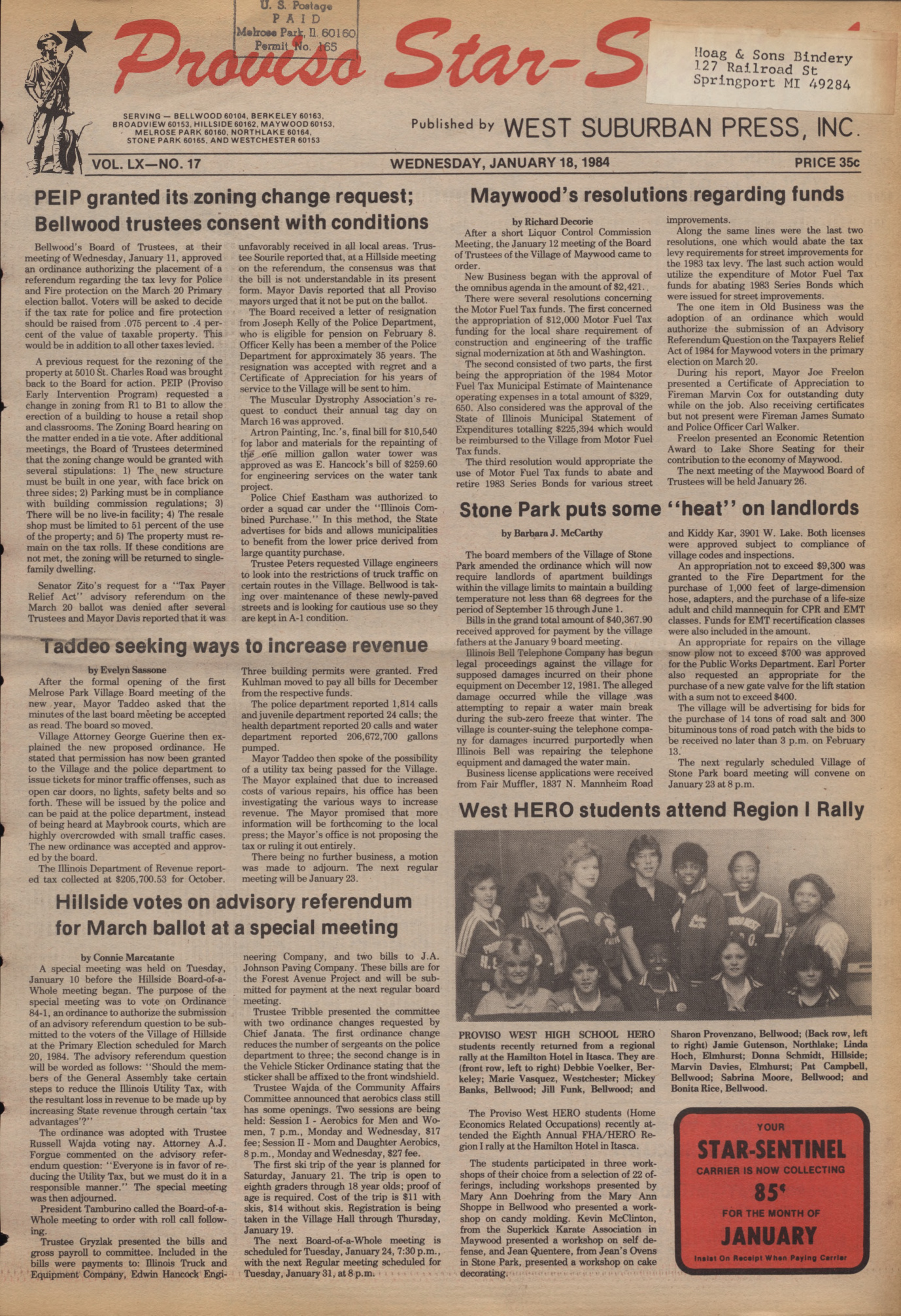 Proviso Star-Sentinel – 19840118