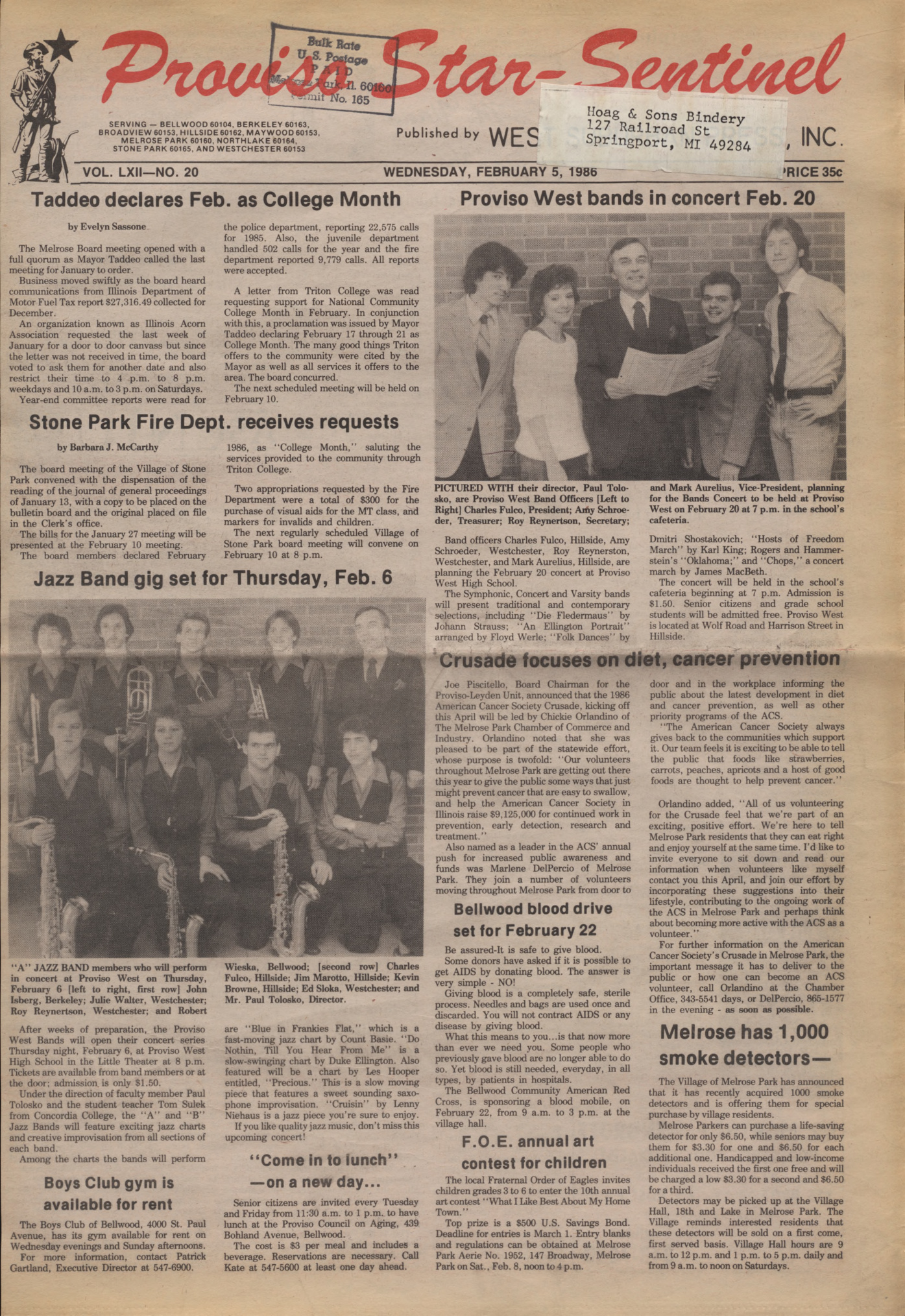Proviso Star-Sentinel – 19860205