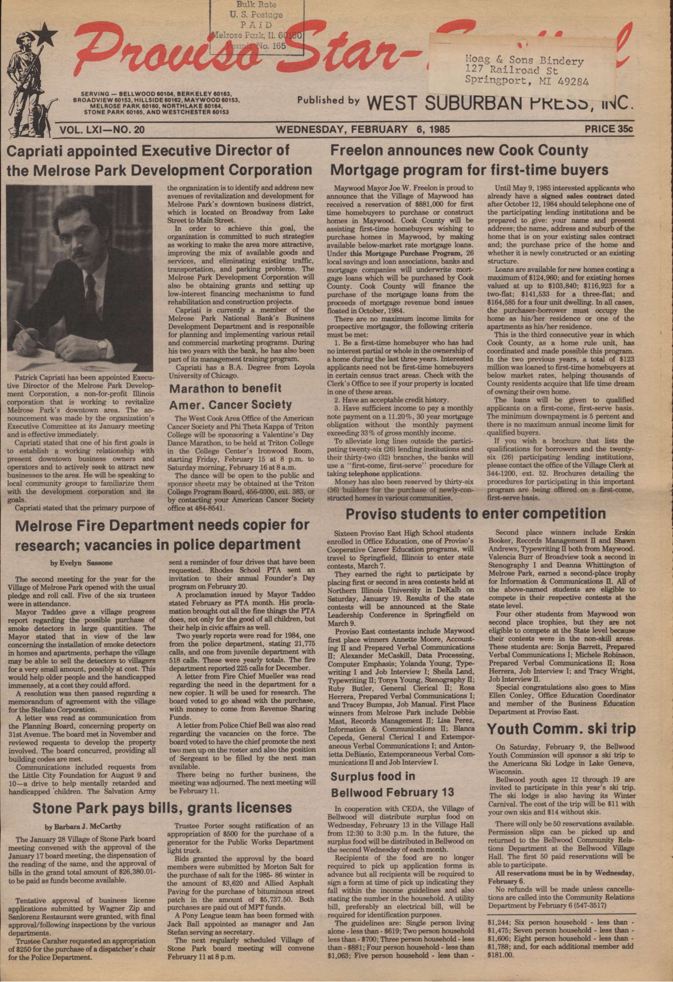 Proviso Star-Sentinel – 19850206