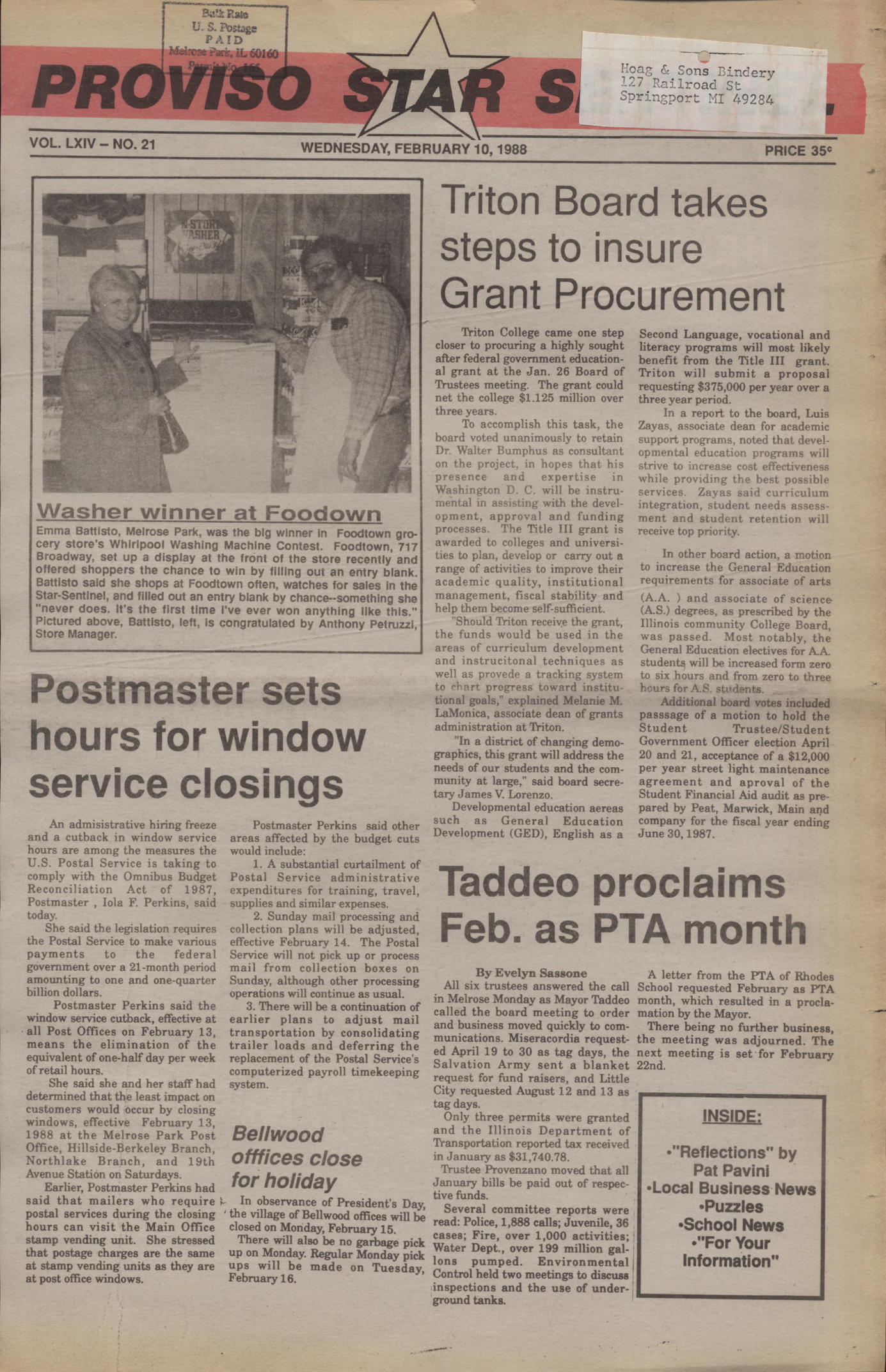 Proviso Star-Sentinel – 19880210