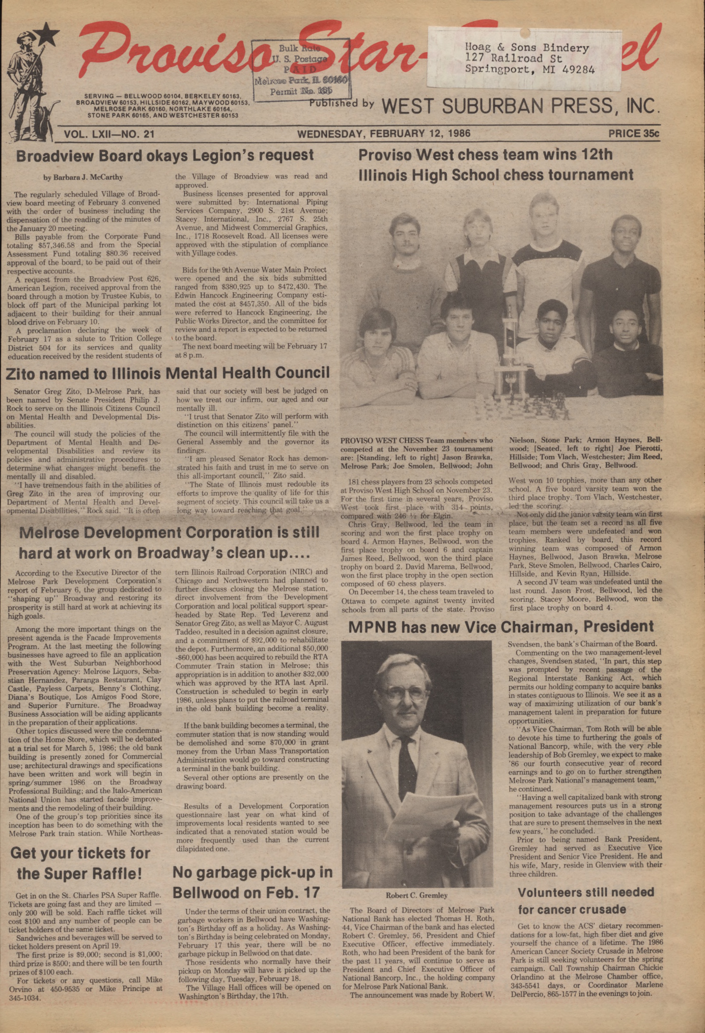 Proviso Star-Sentinel – 19860212