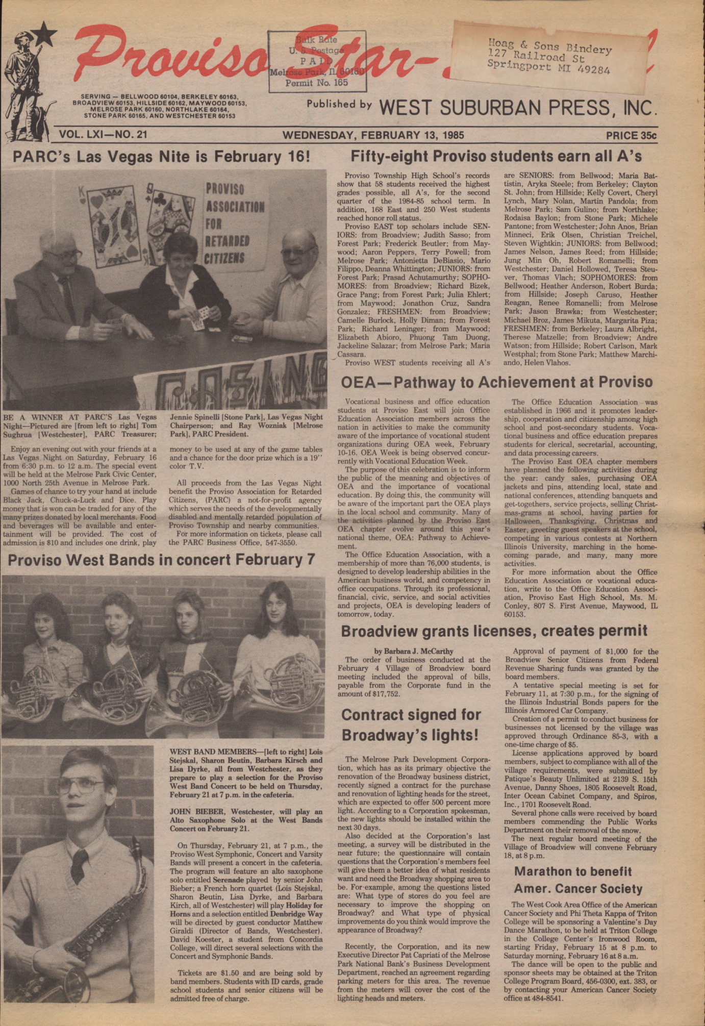 Proviso Star-Sentinel – 19850213