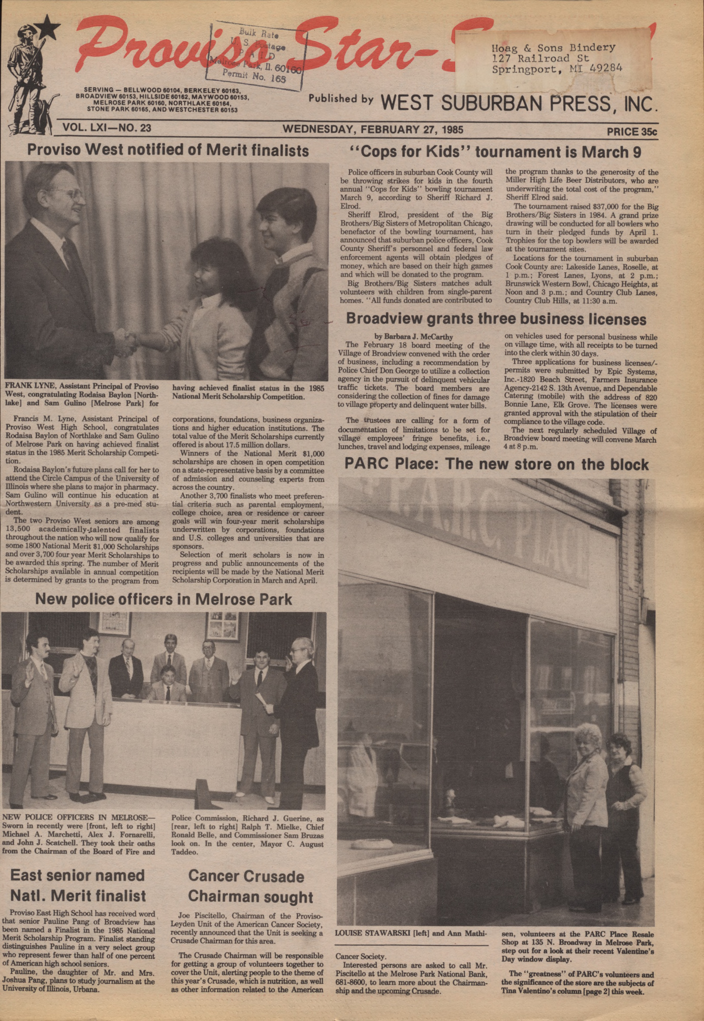 Proviso Star-Sentinel – 19850227