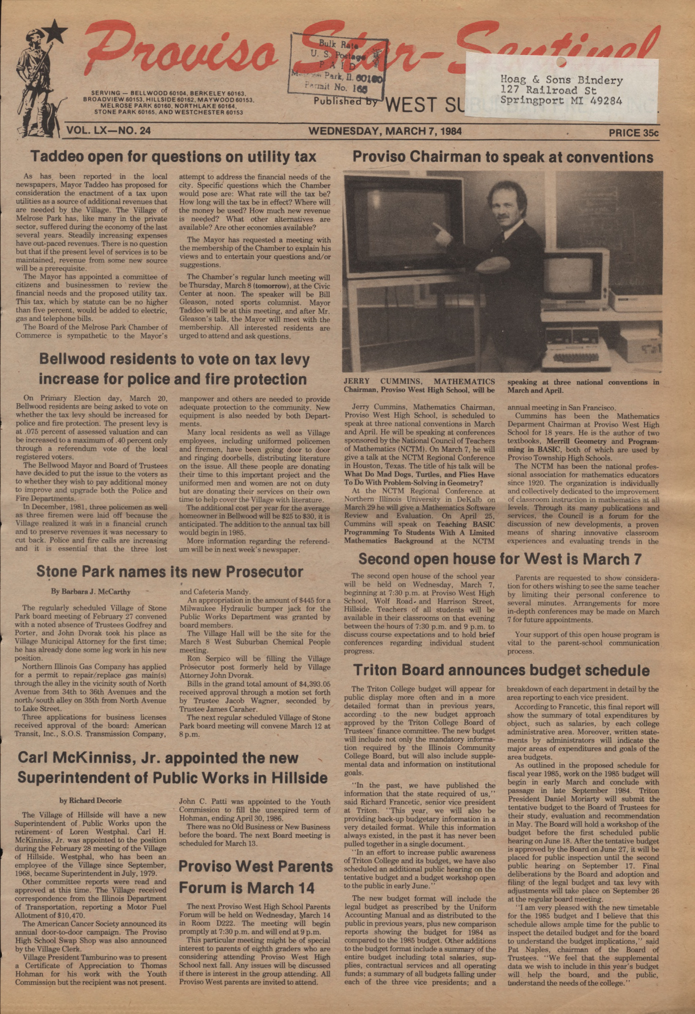 Proviso Star-Sentinel – 19840307