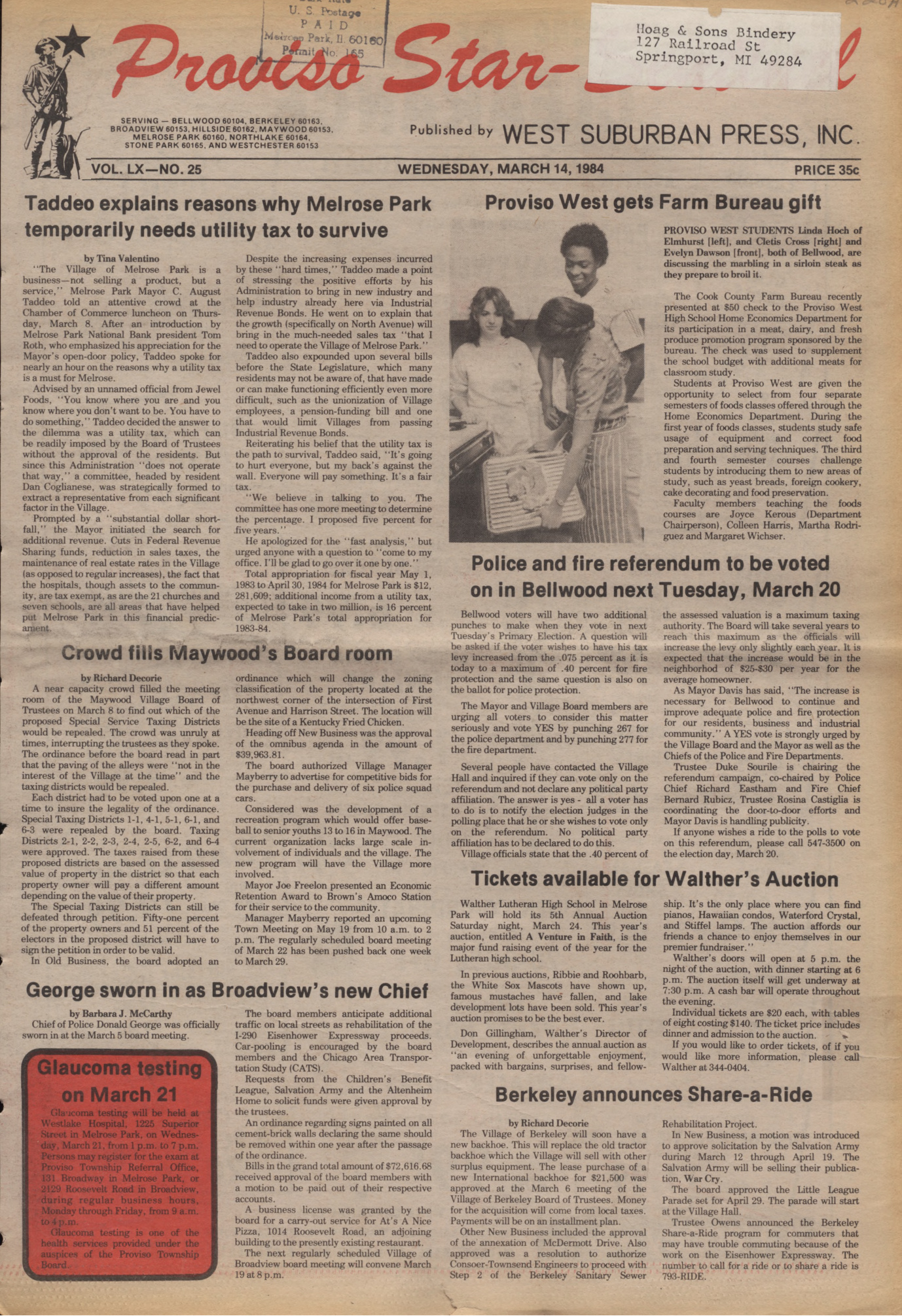 Proviso Star-Sentinel – 19840314