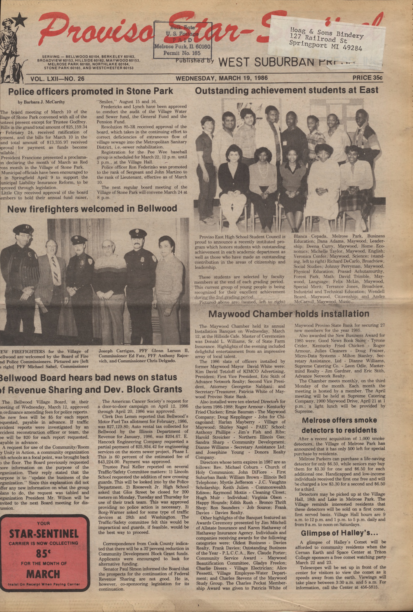 Proviso Star-Sentinel – 19860319