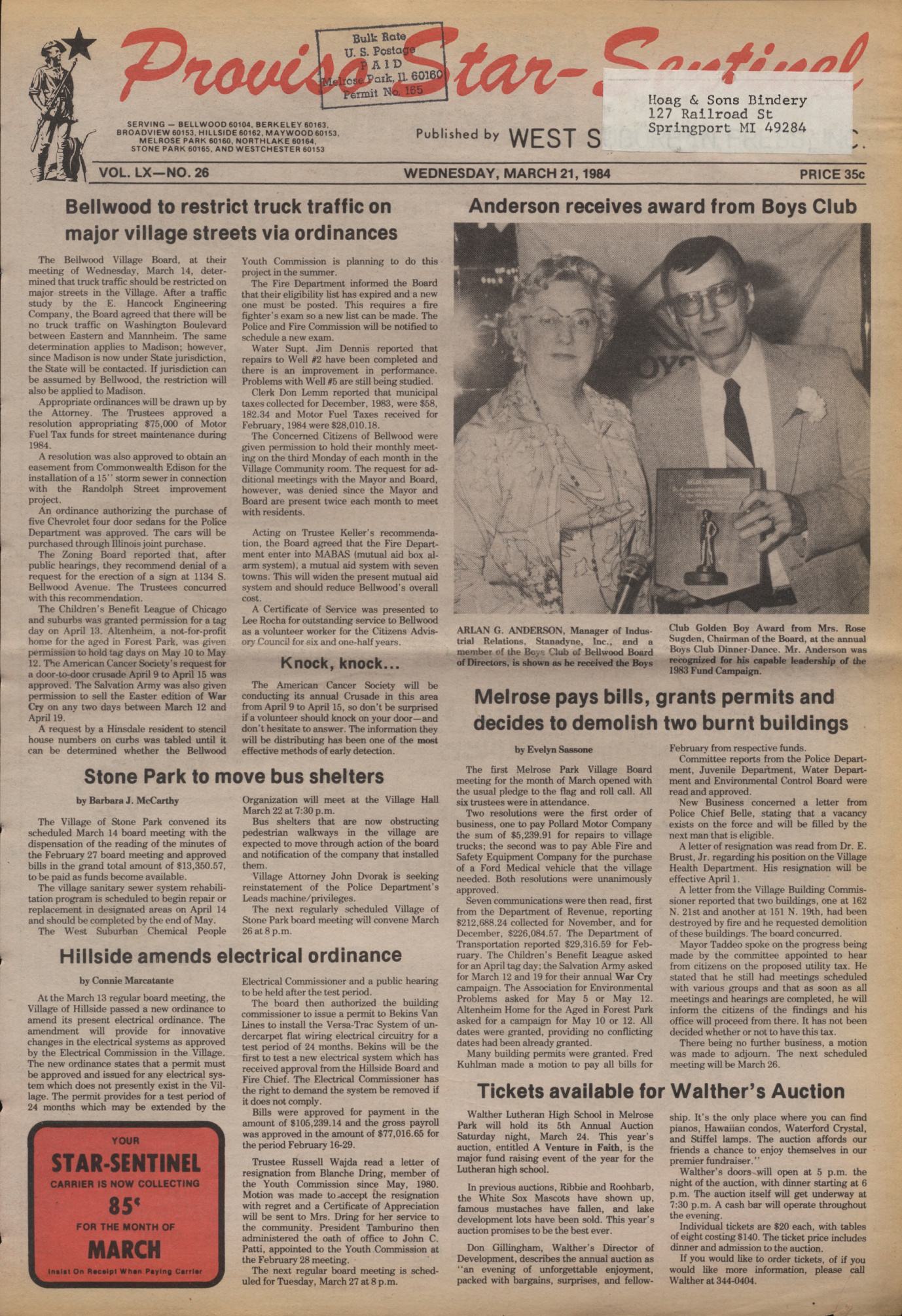 Proviso Star-Sentinel – 19840321