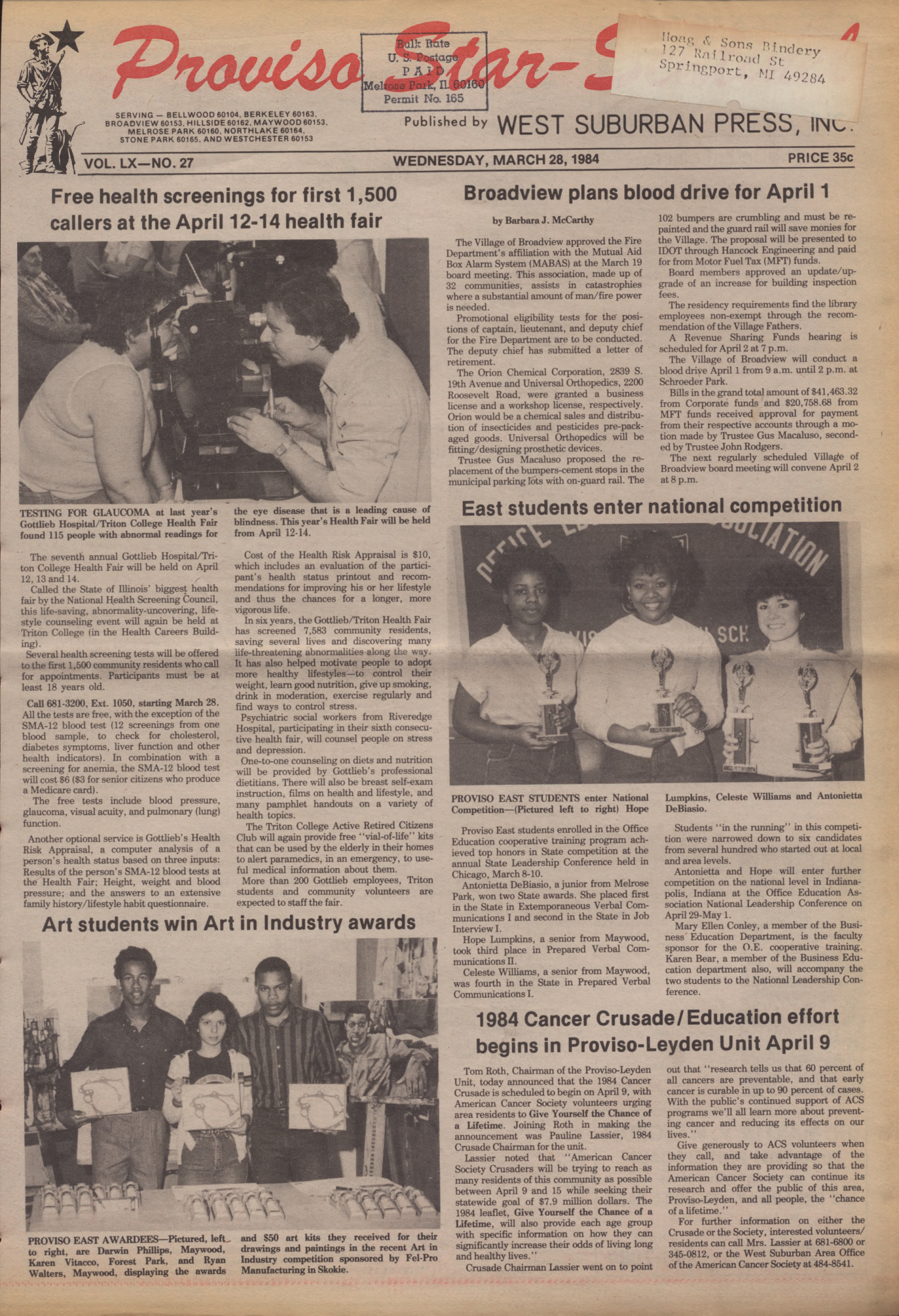 Proviso Star-Sentinel – 19840328