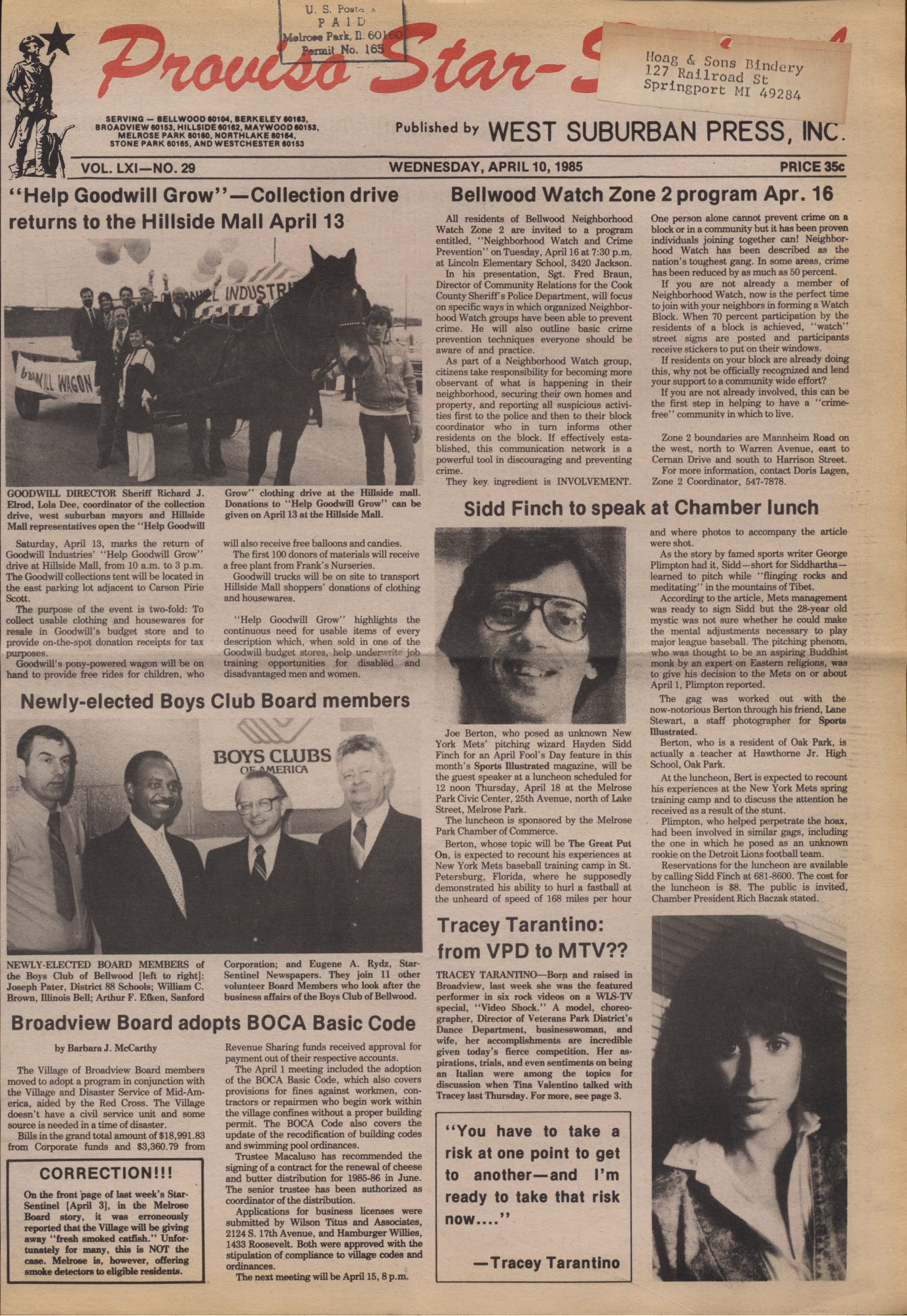 Proviso Star-Sentinel – 19850410