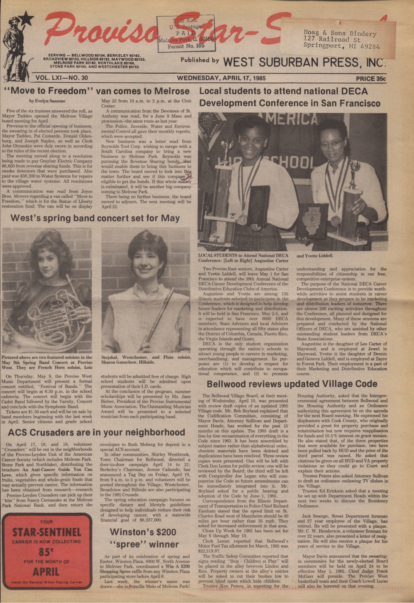 Proviso Star-Sentinel – 19850417