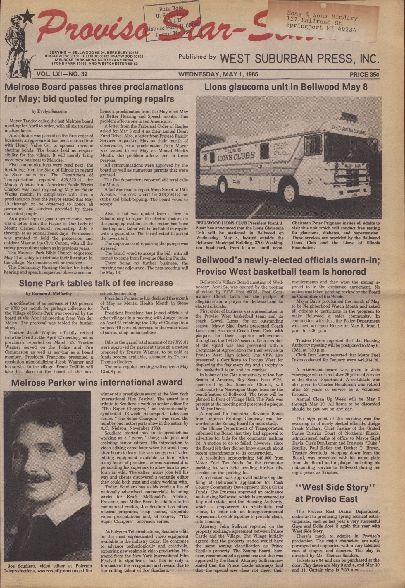 Proviso Star-Sentinel – 19850501