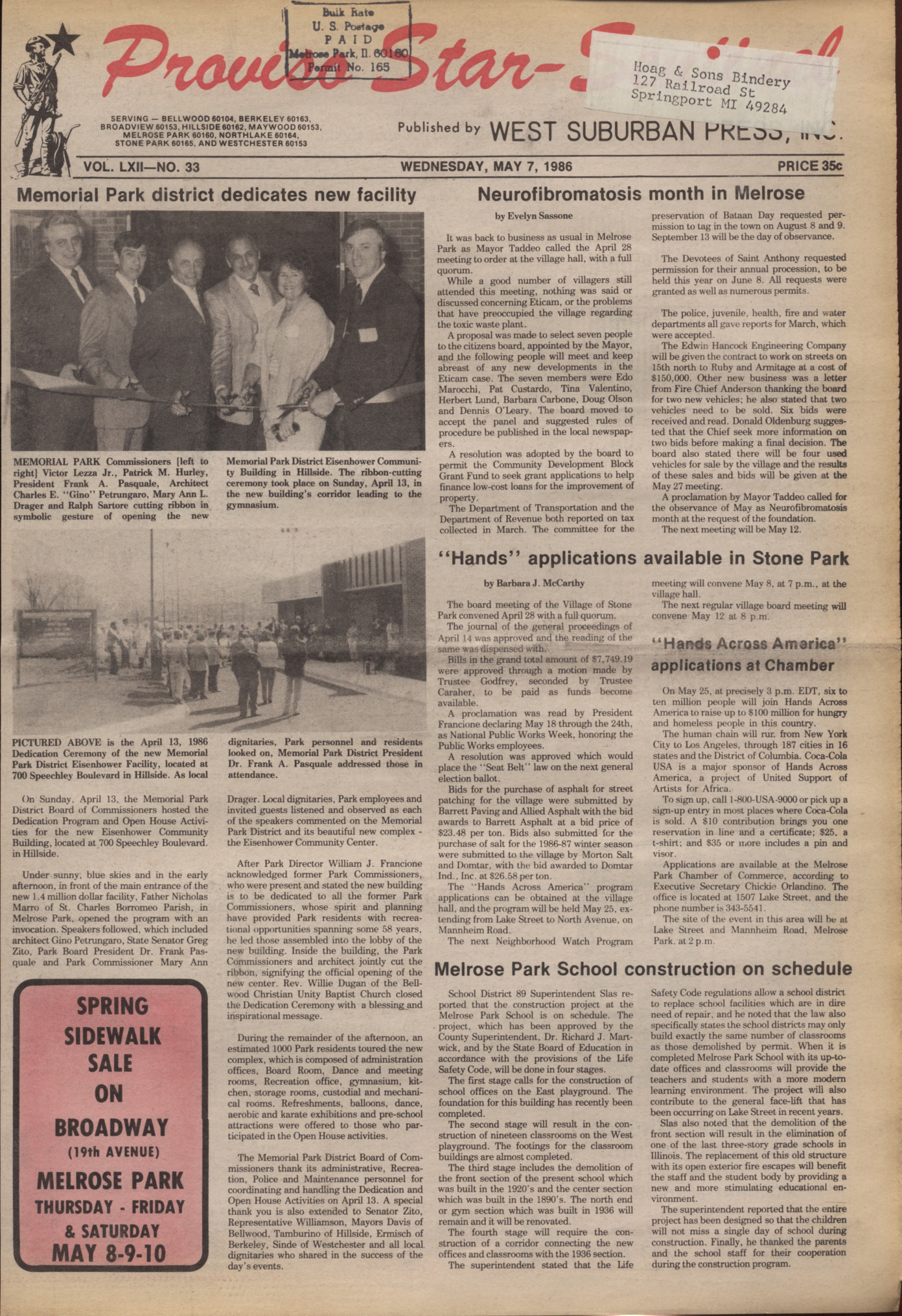 Proviso Star-Sentinel – 19860507