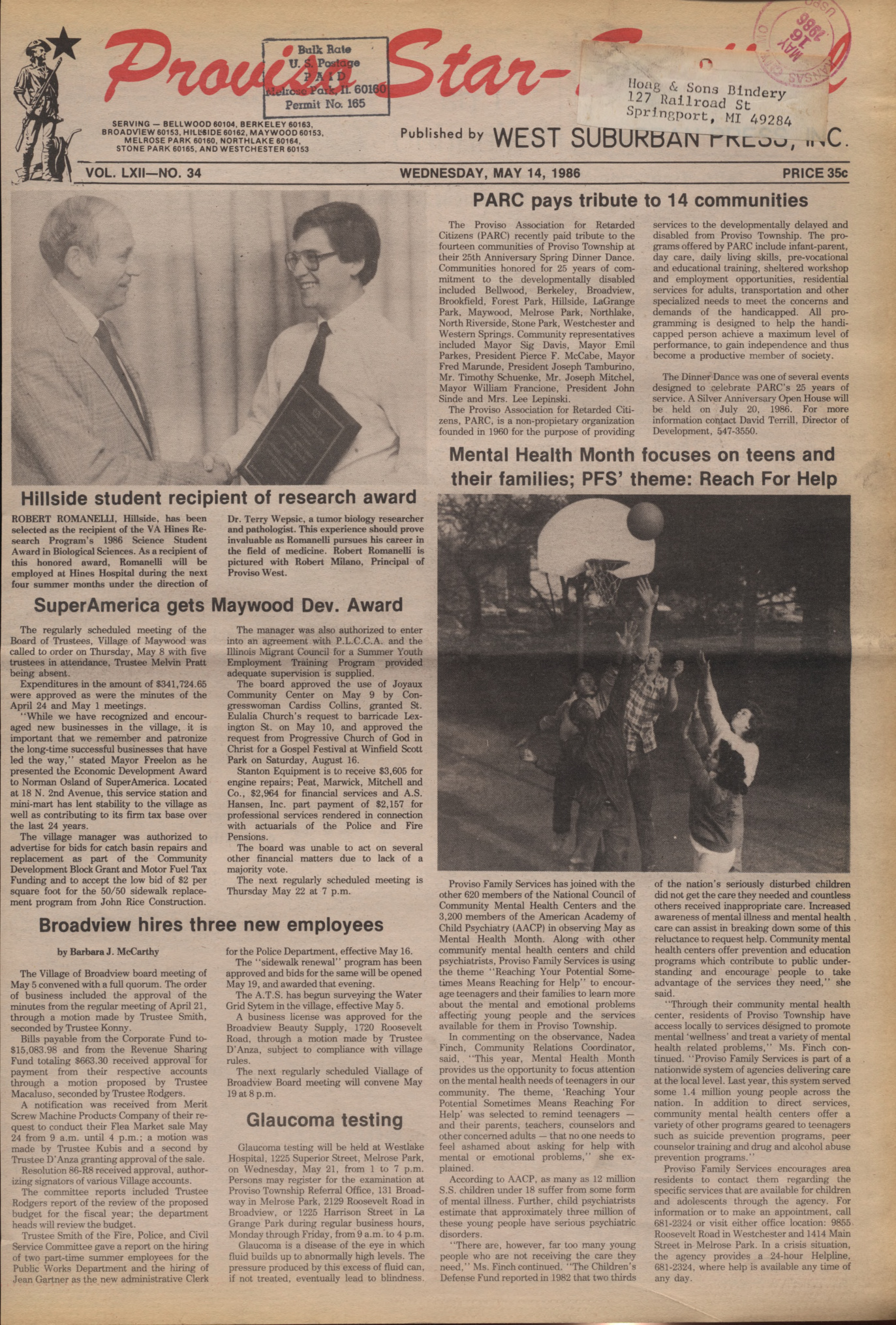 Proviso Star-Sentinel – 19860514
