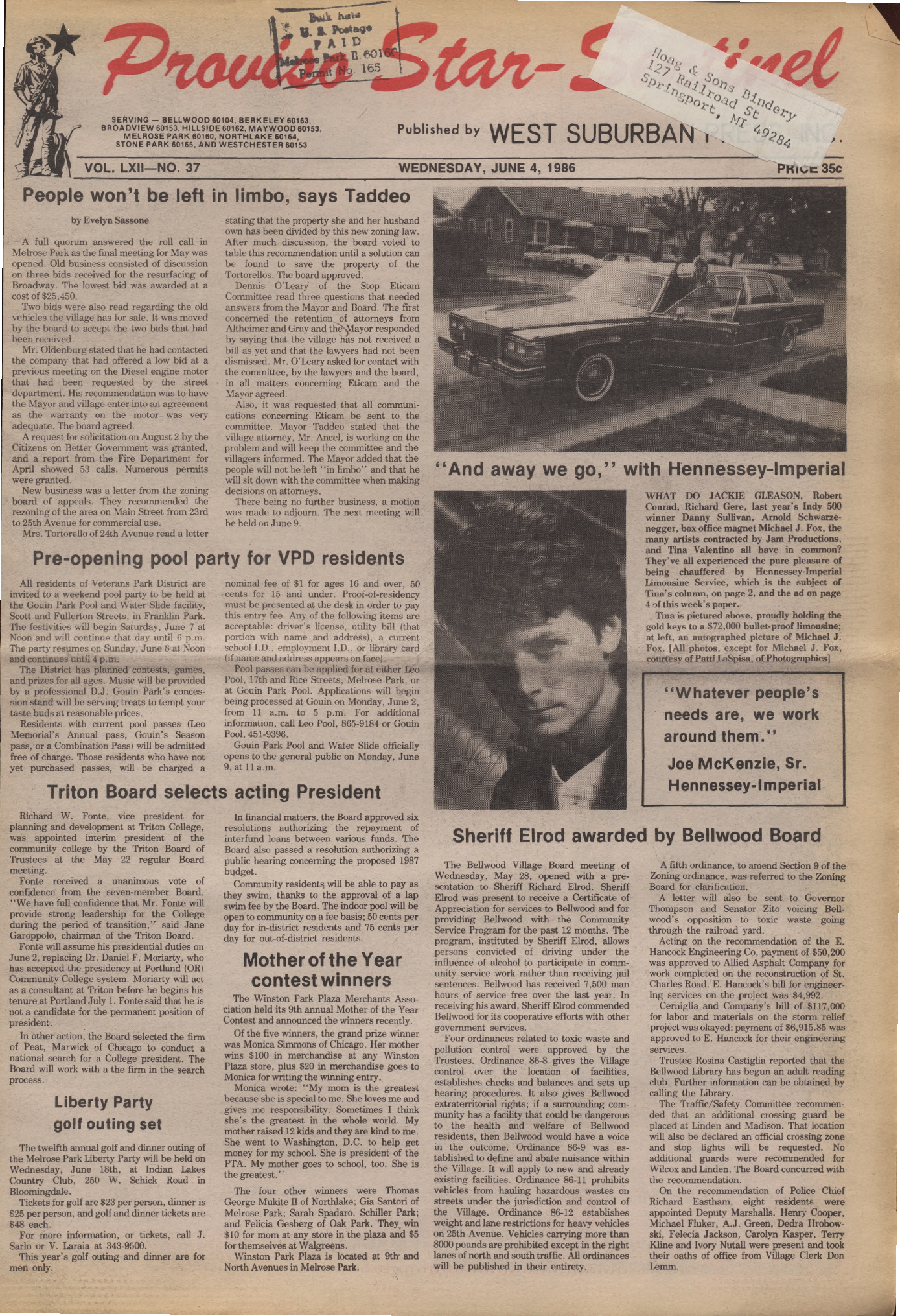 Proviso Star-Sentinel – 19860604