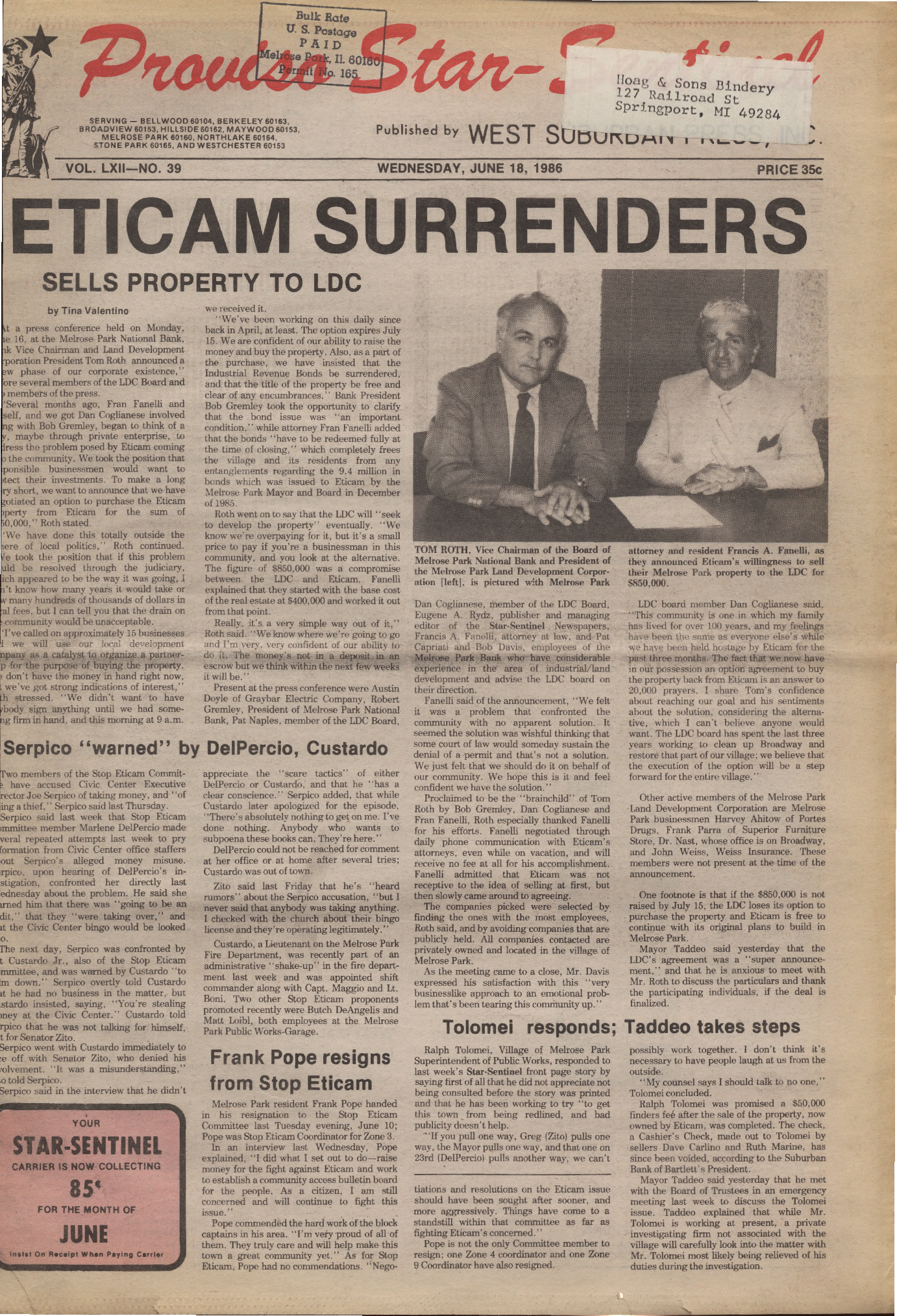 Proviso Star-Sentinel – 19860618