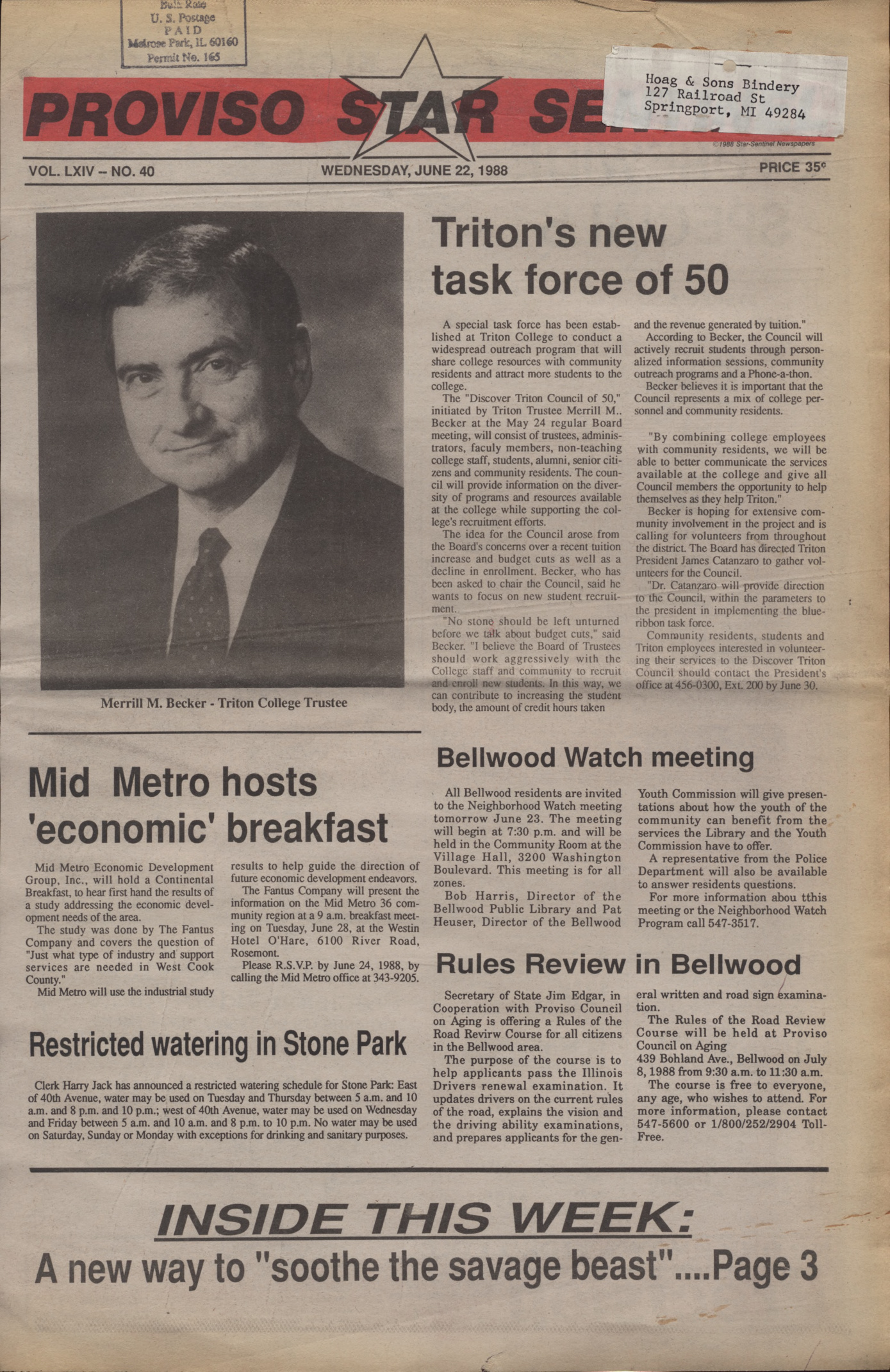 Proviso Star-Sentinel – 19880622